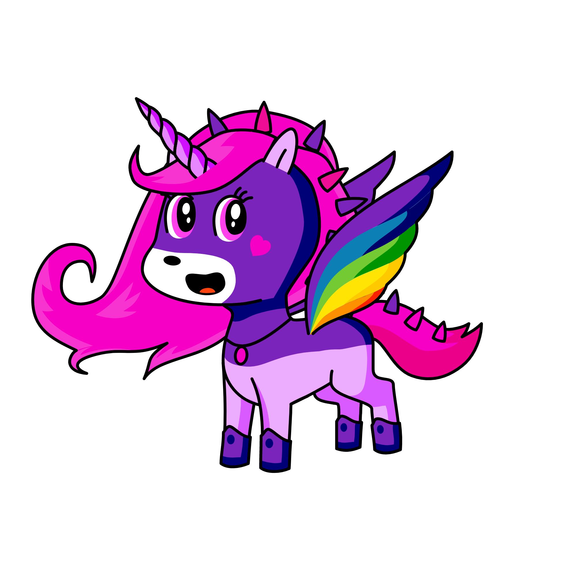 pinky purple pie, the unicorn