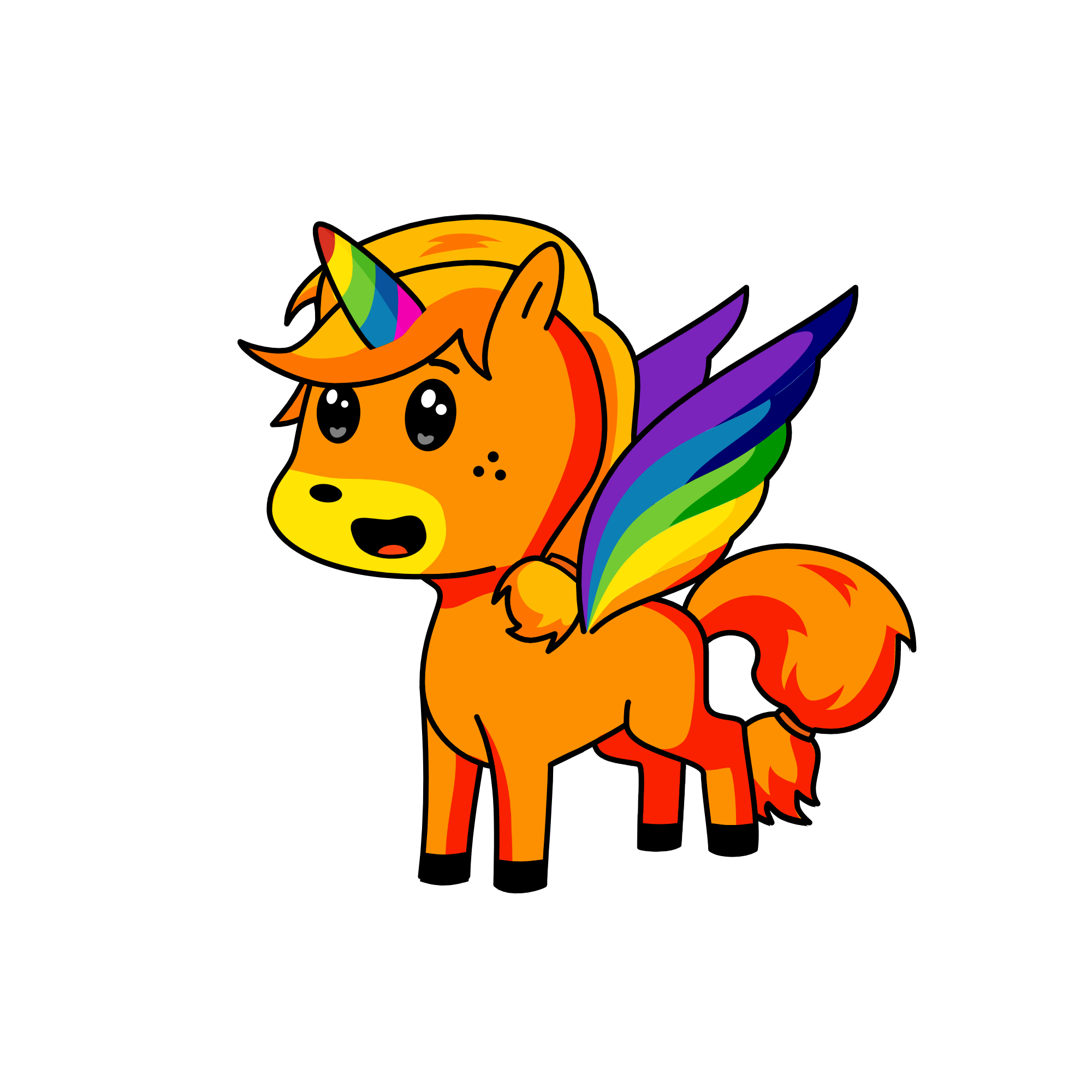 Apple Jack with some Rainbow, the unicorn