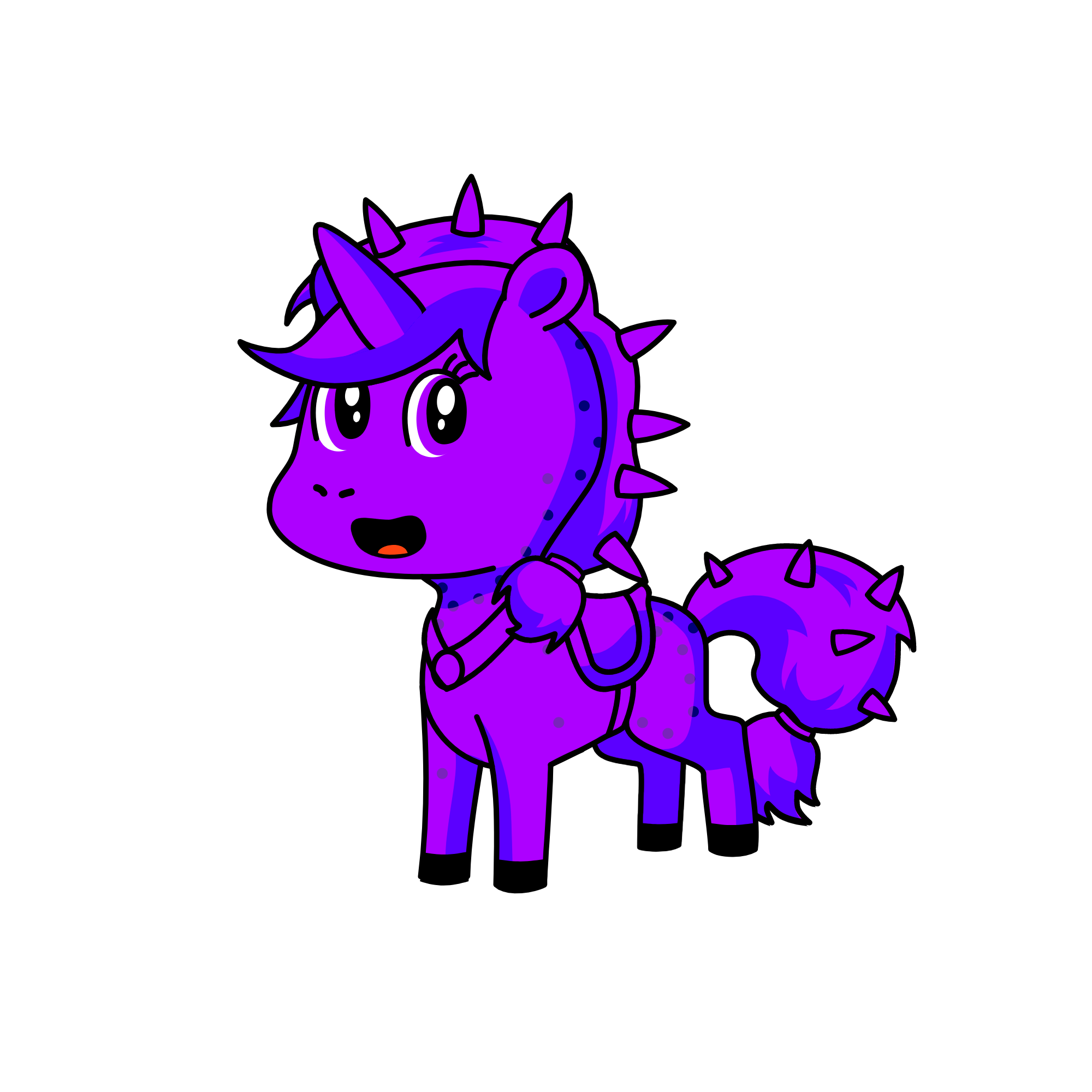 Purple and more purple, the unicorn