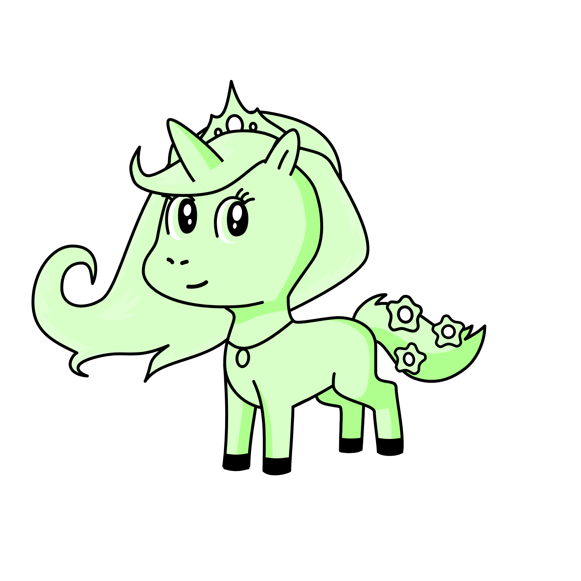 Green-Sassy, the unicorn