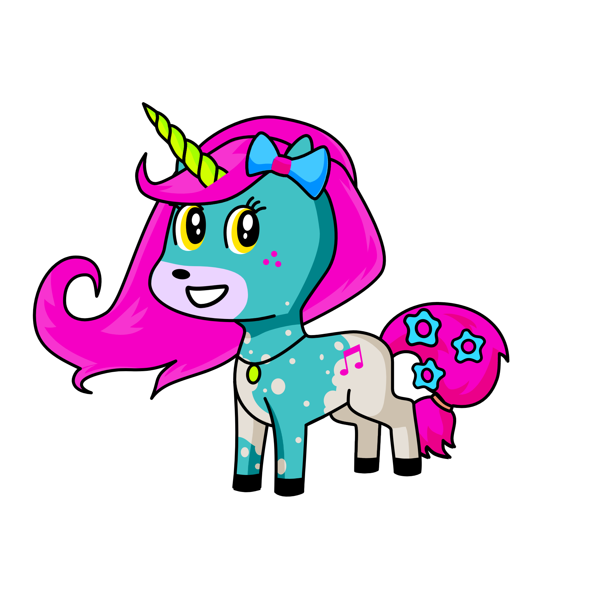 BubbleYum, the unicorn