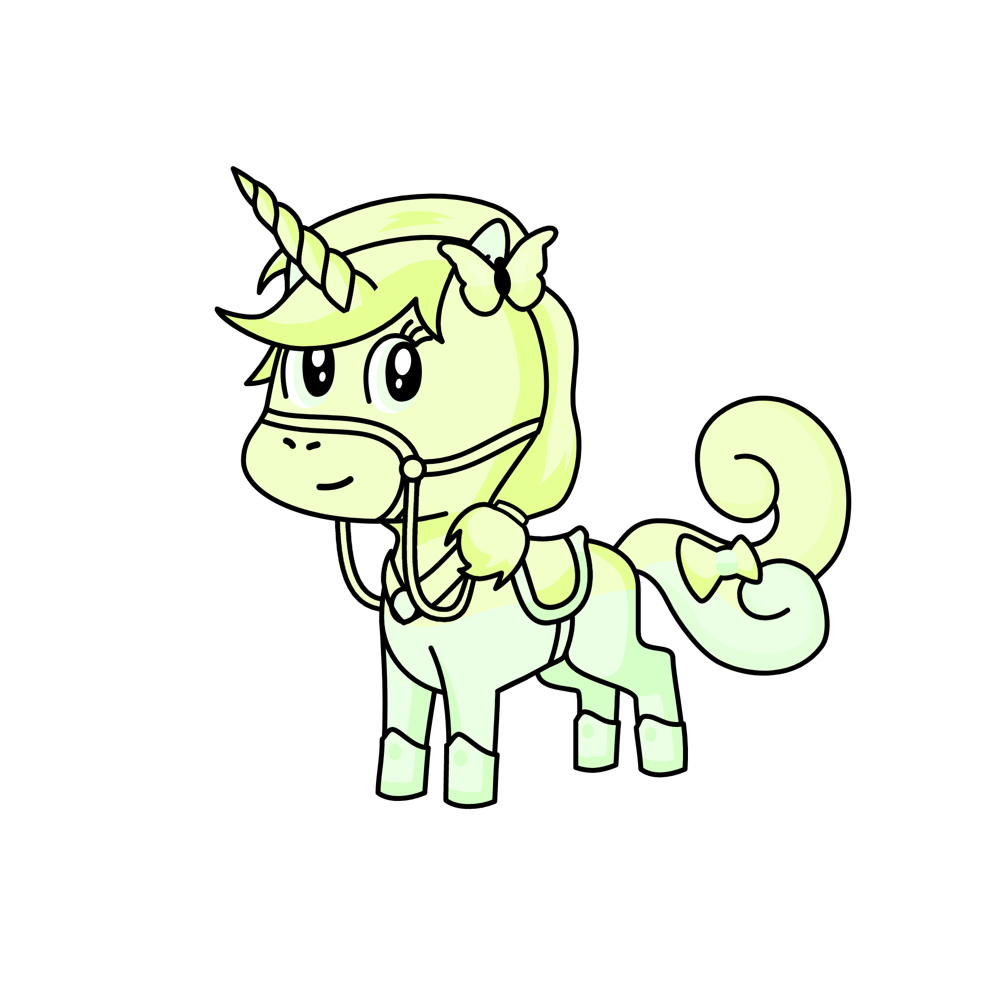 Green, the unicorn
