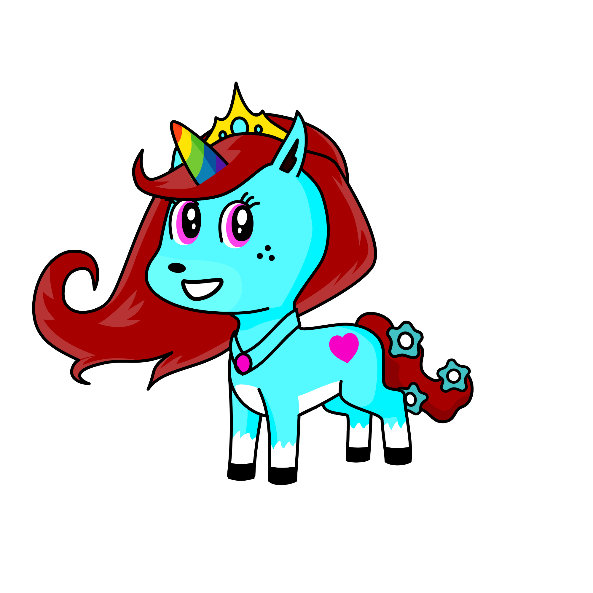 Rainbow horn, the unicorn