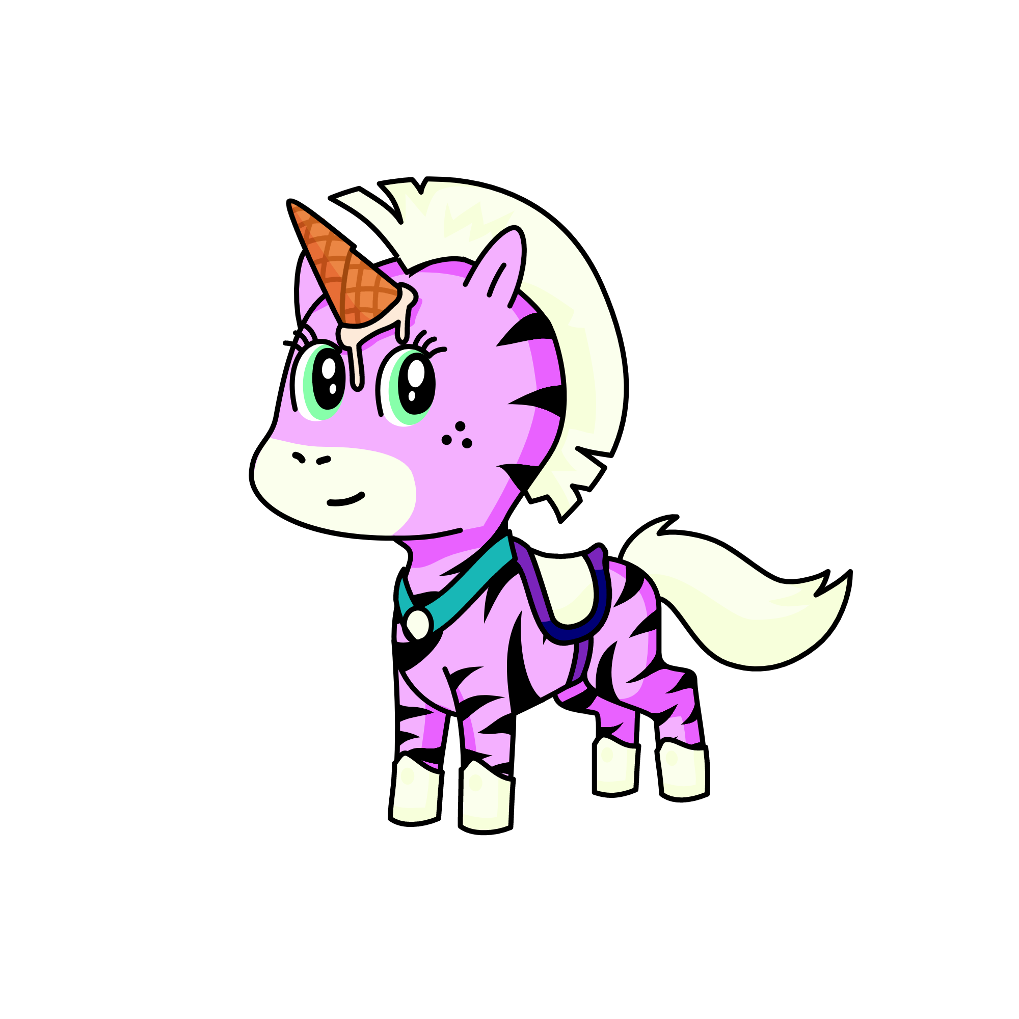 Snowcone the Zebracorn, the unicorn