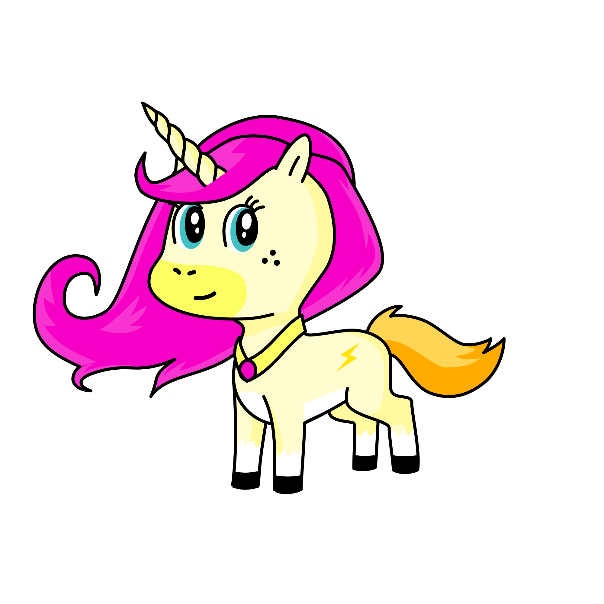 Lighting thunderbolt , the unicorn
