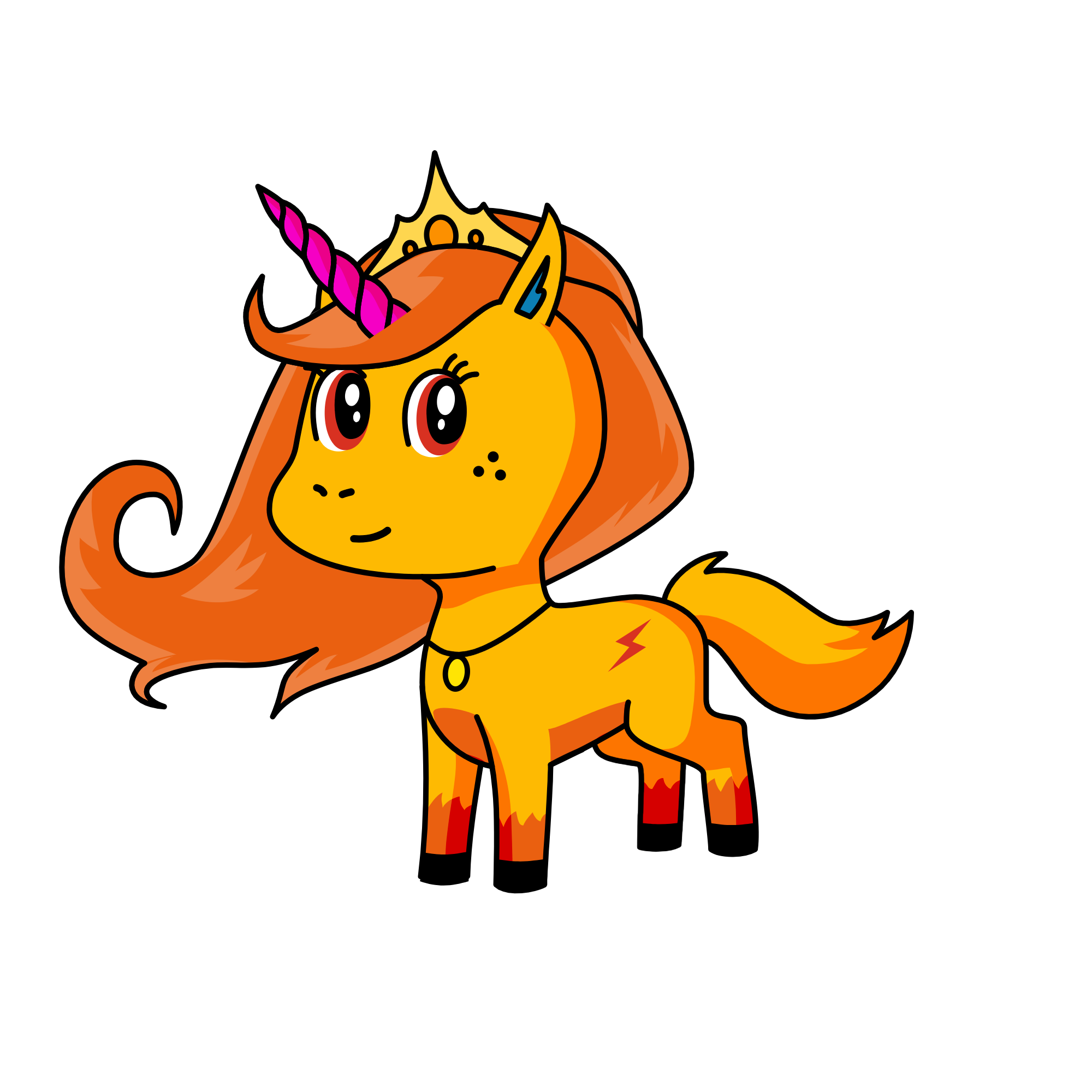 Fire dragon, the unicorn