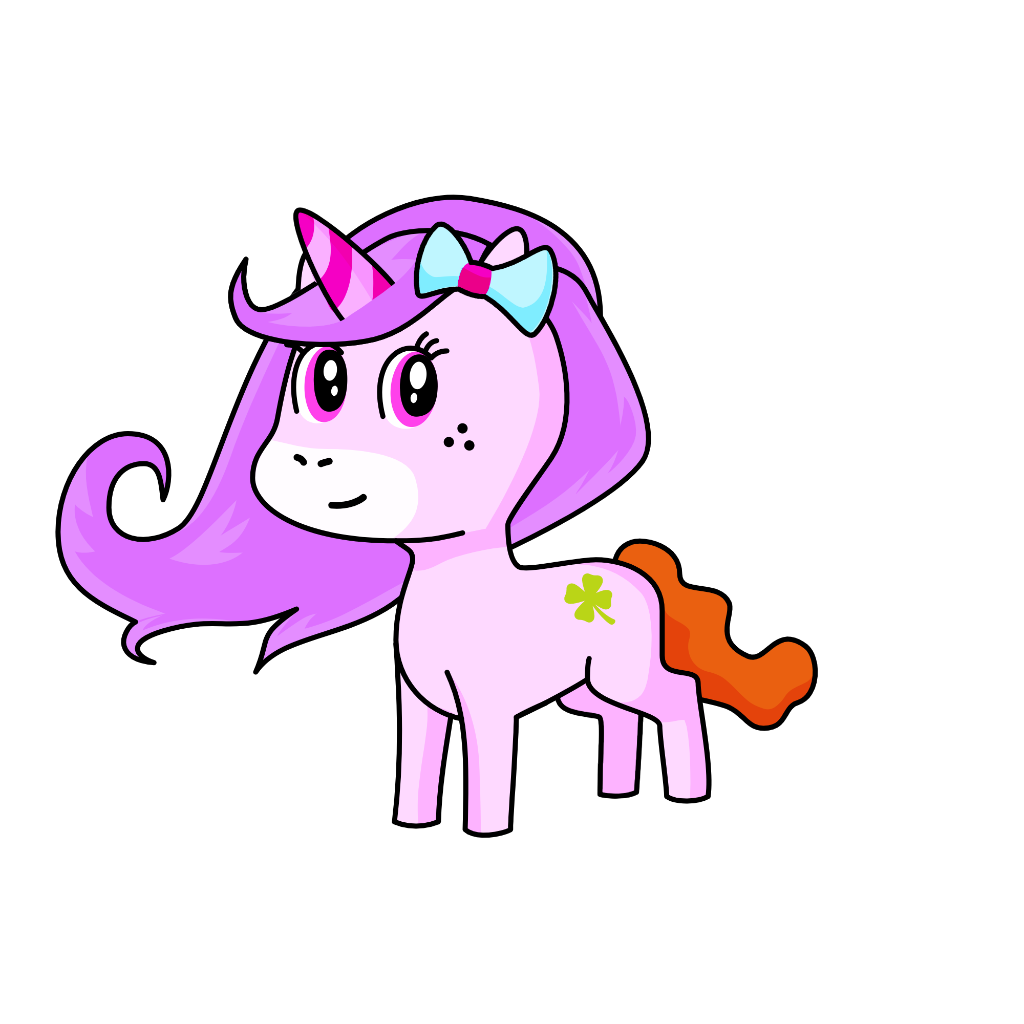 Pinky drop unicorn, the unicorn