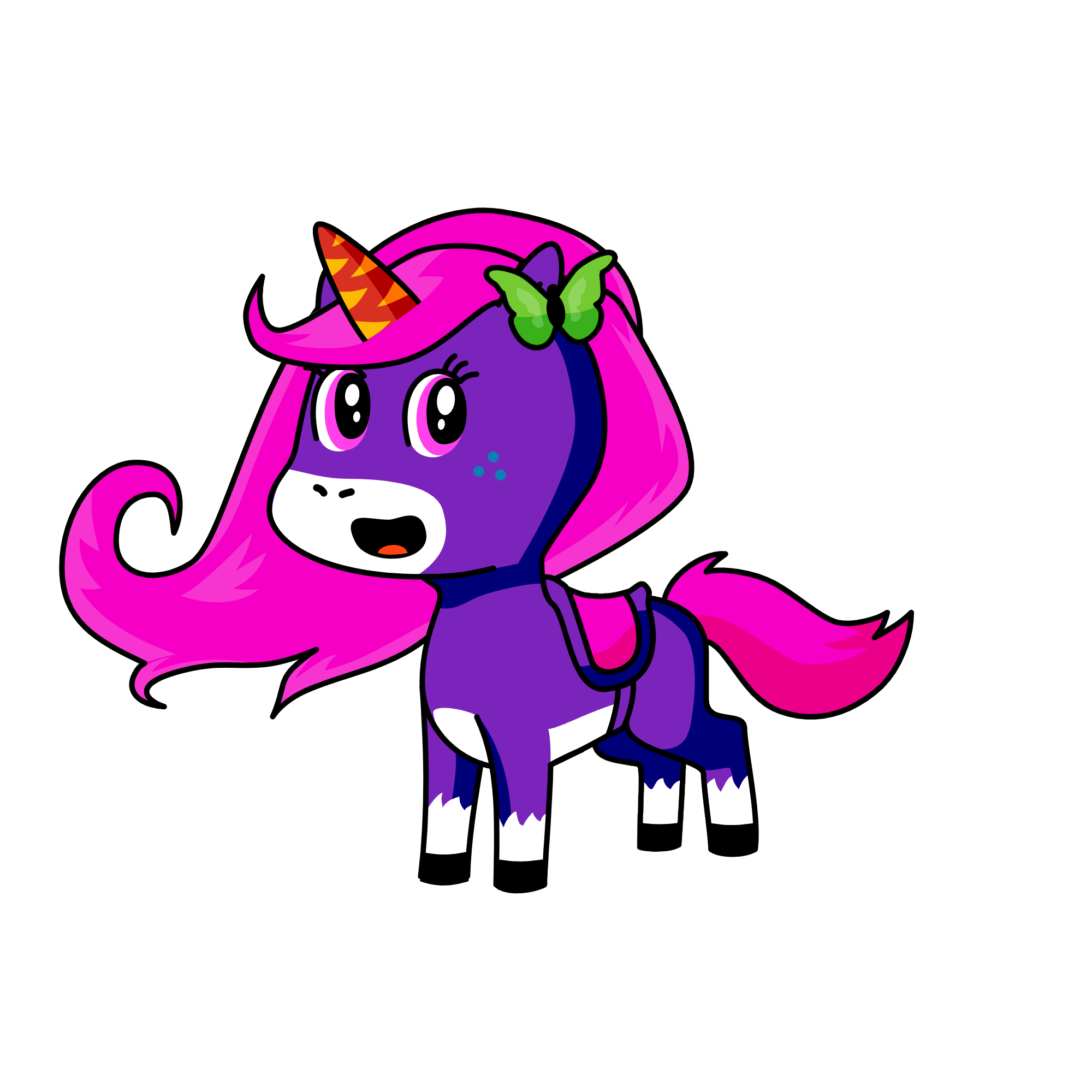 pinky fluffy, the unicorn
