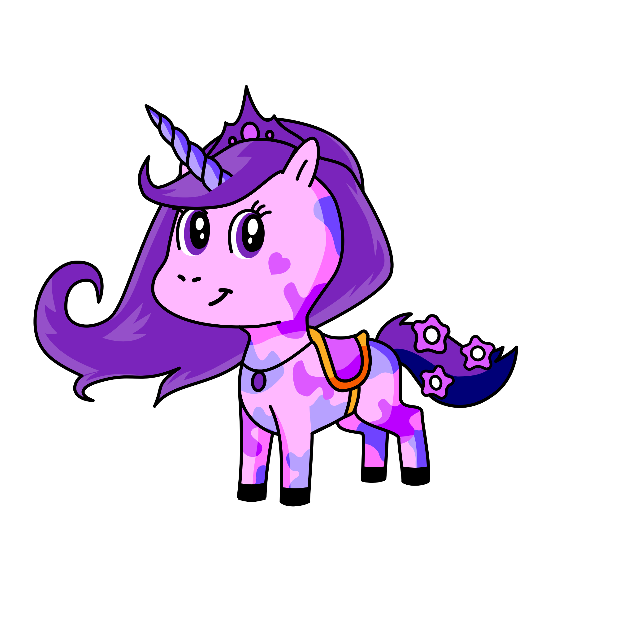 Purplelina Princess of purple kingdom, the unicorn