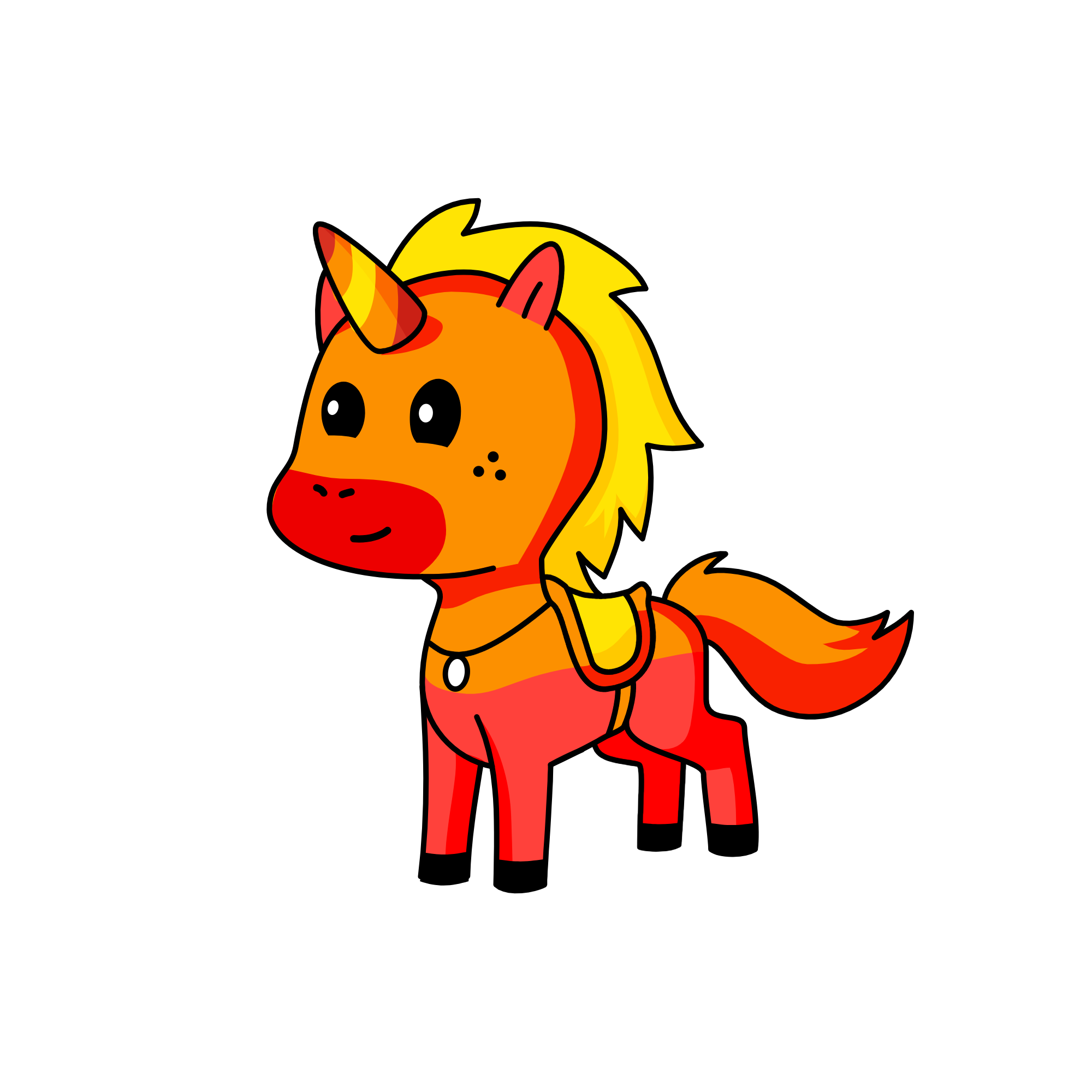 flames, the unicorn