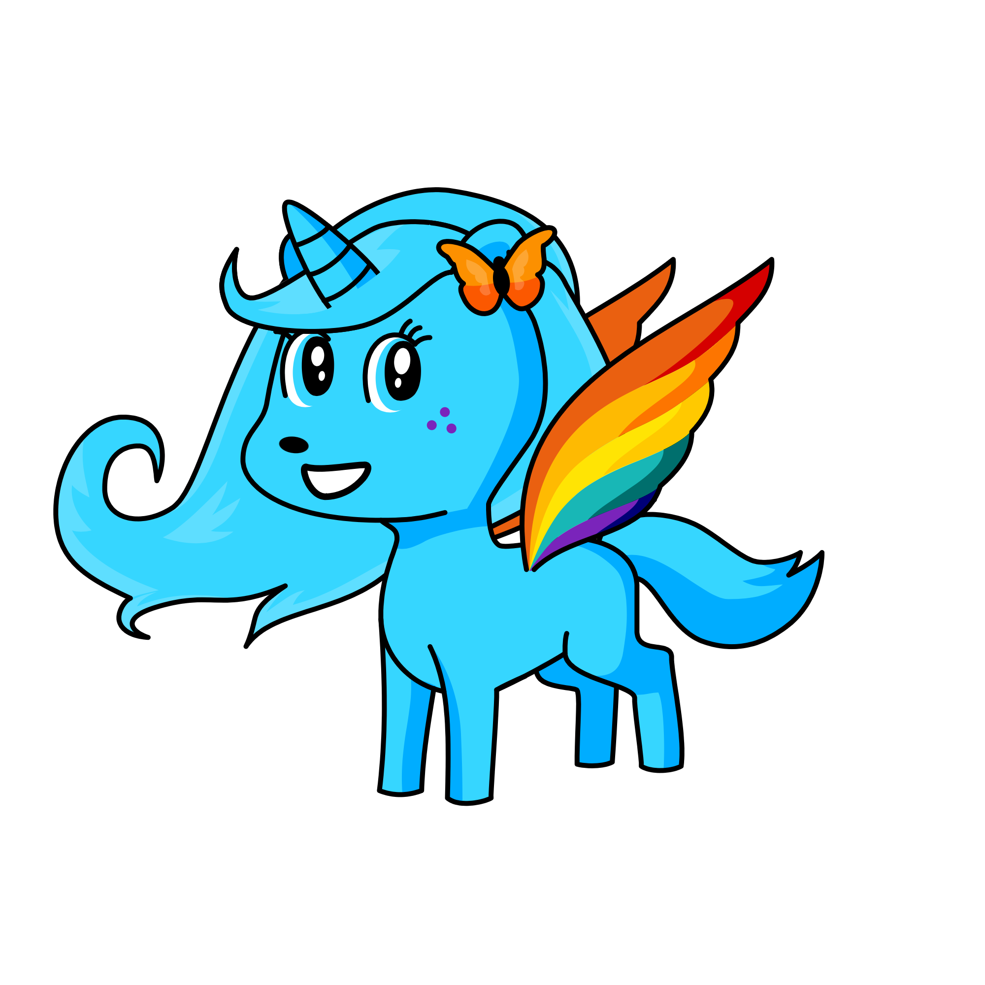 Rainbow dash, the unicorn