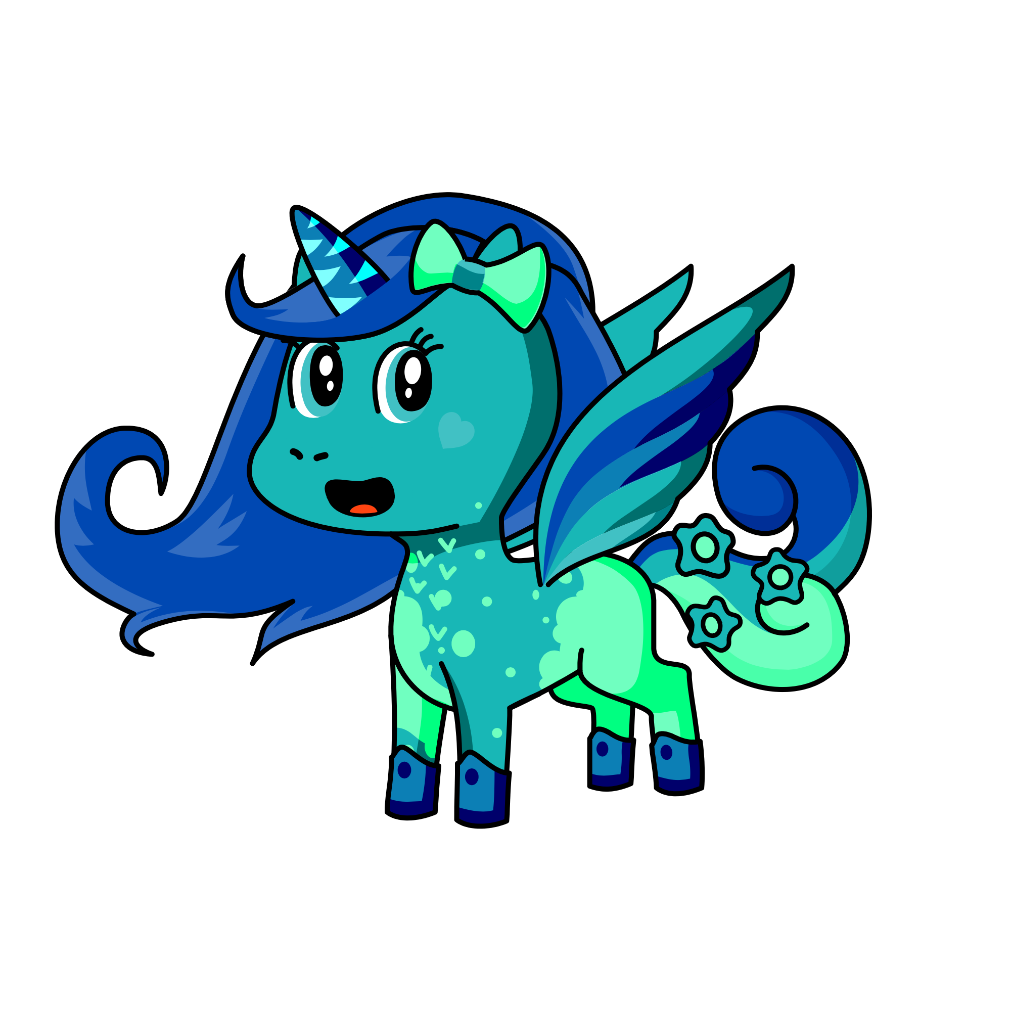 Cyan, the unicorn