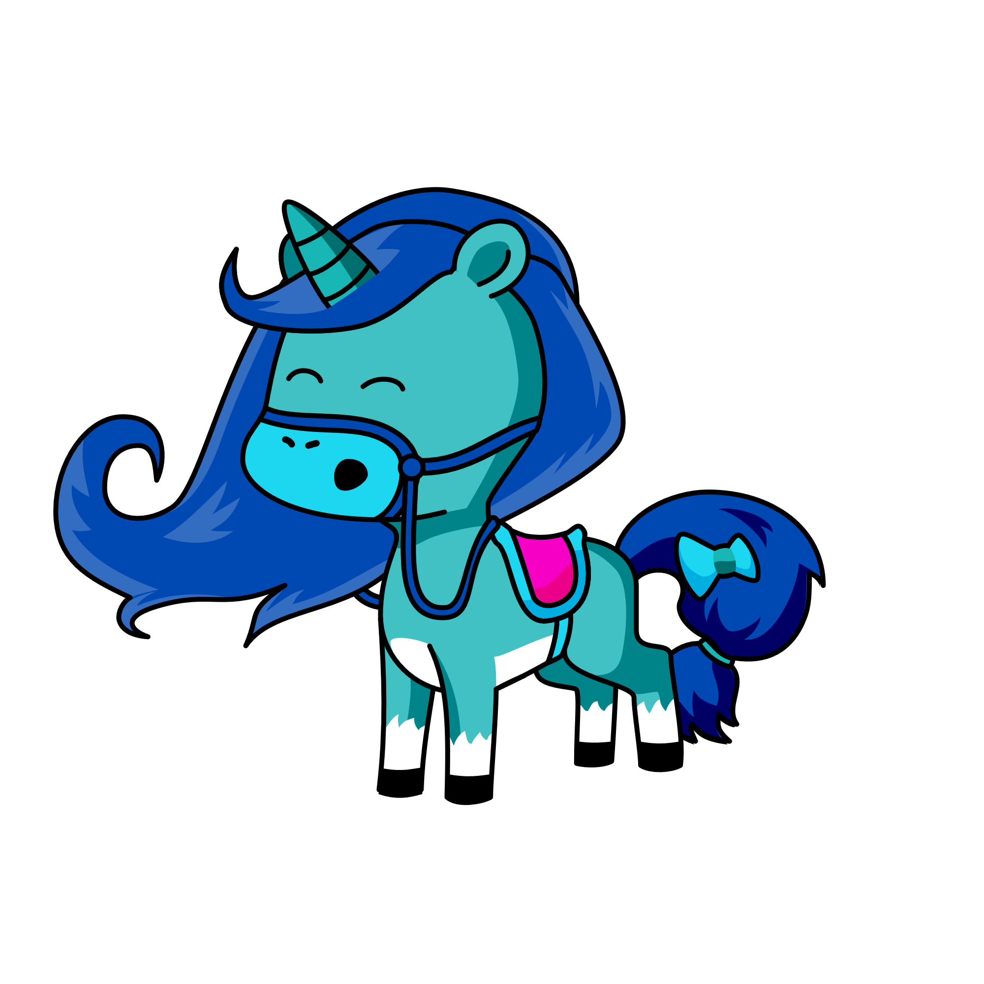 blue, the unicorn