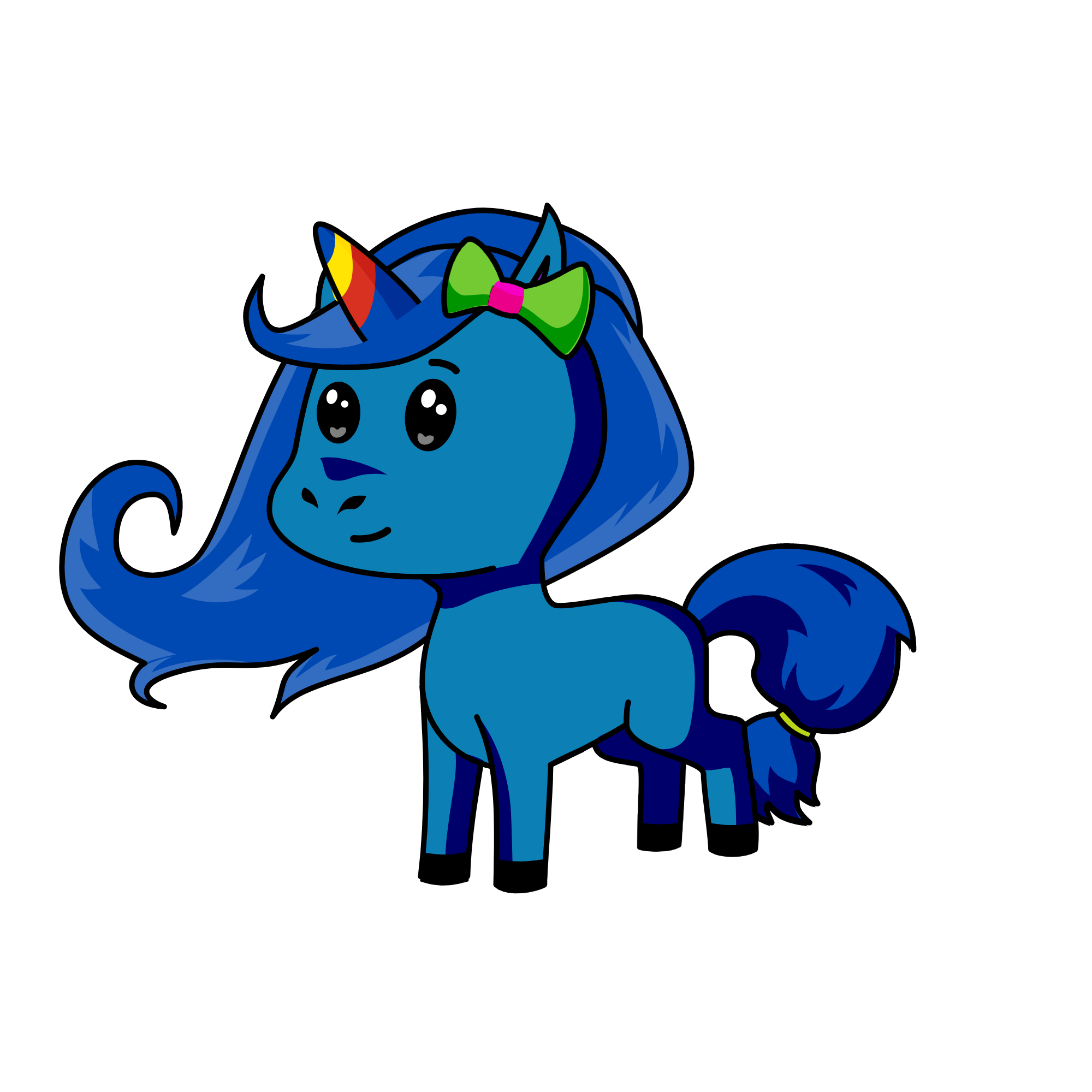 blue, the unicorn