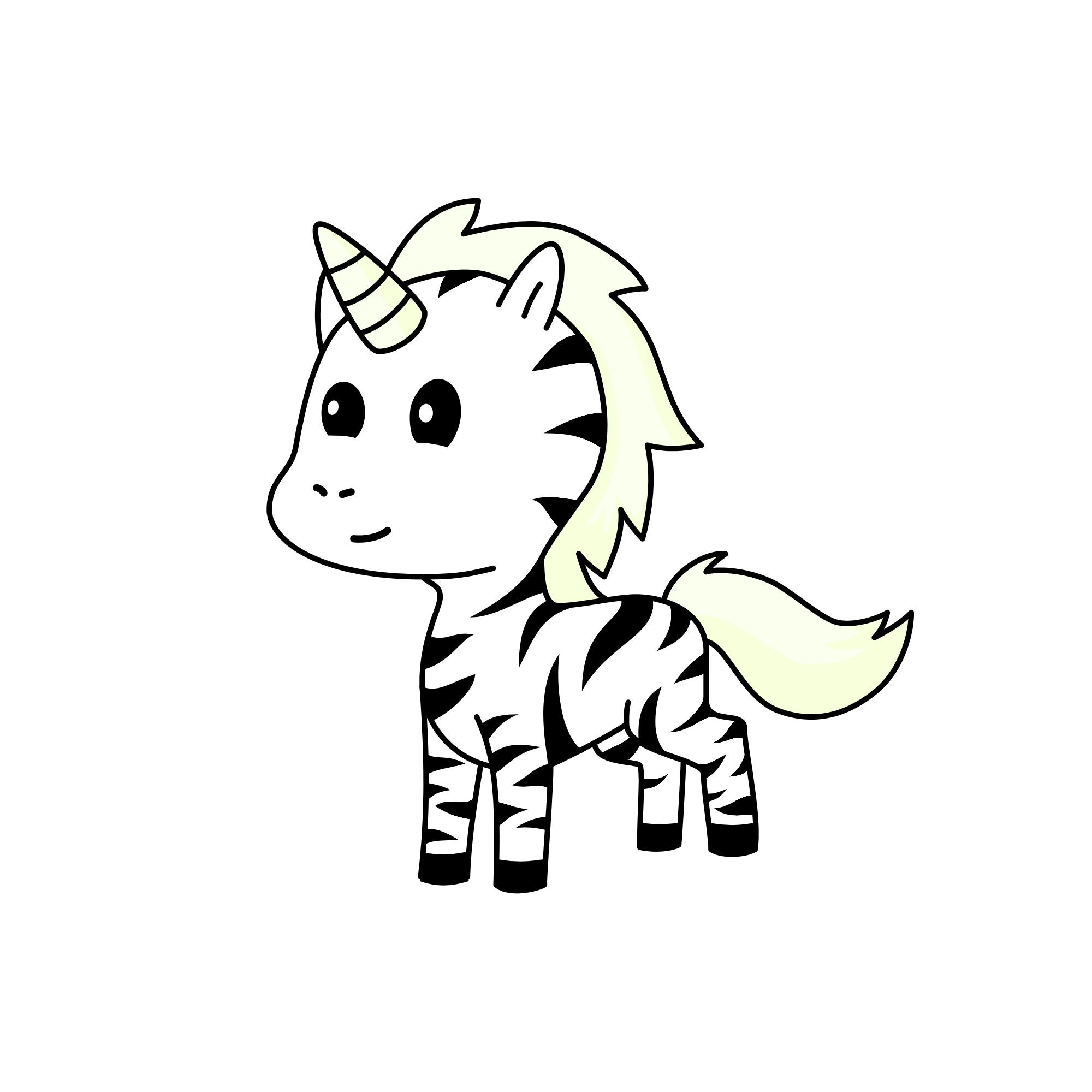 Zebra White, the unicorn