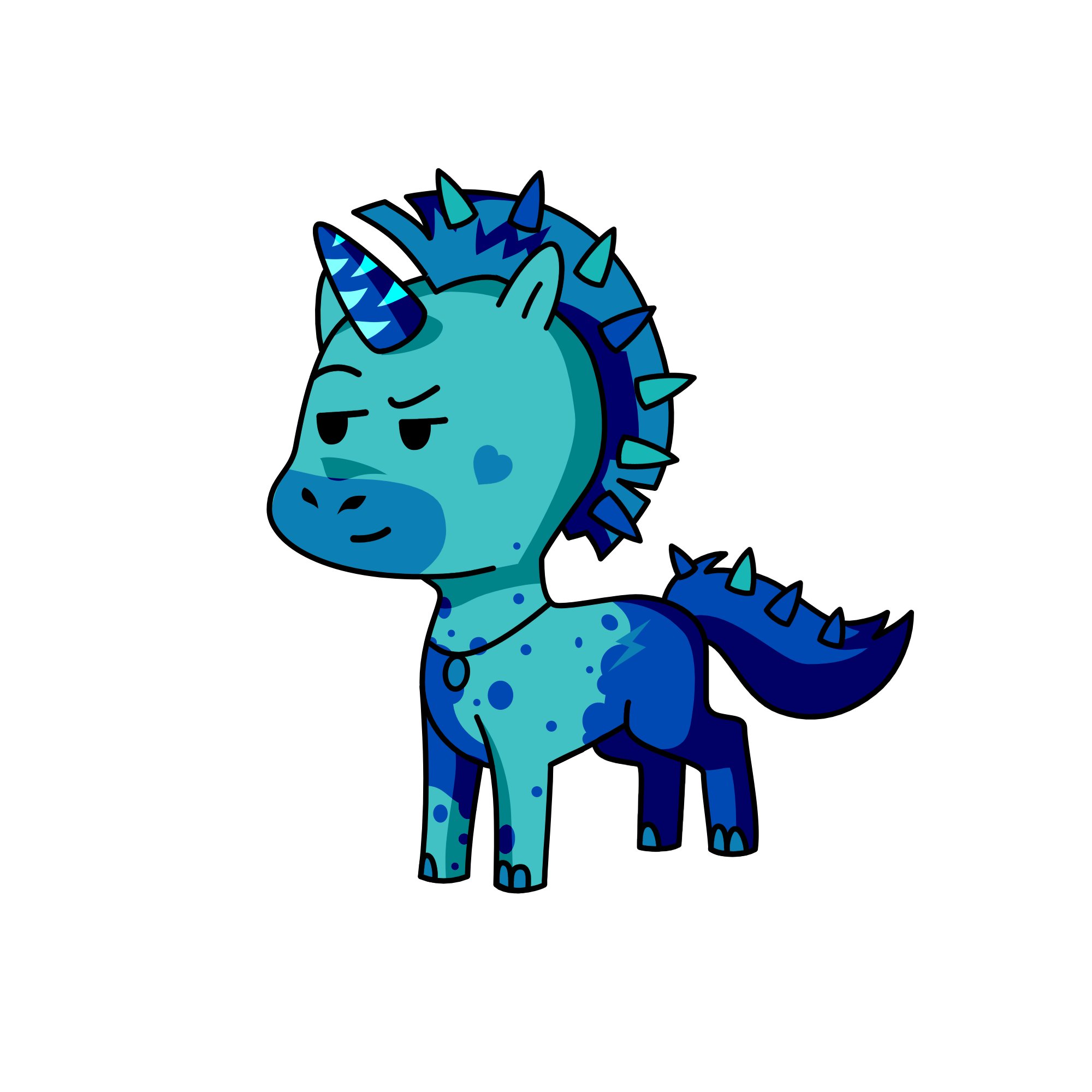 Blue, the unicorn