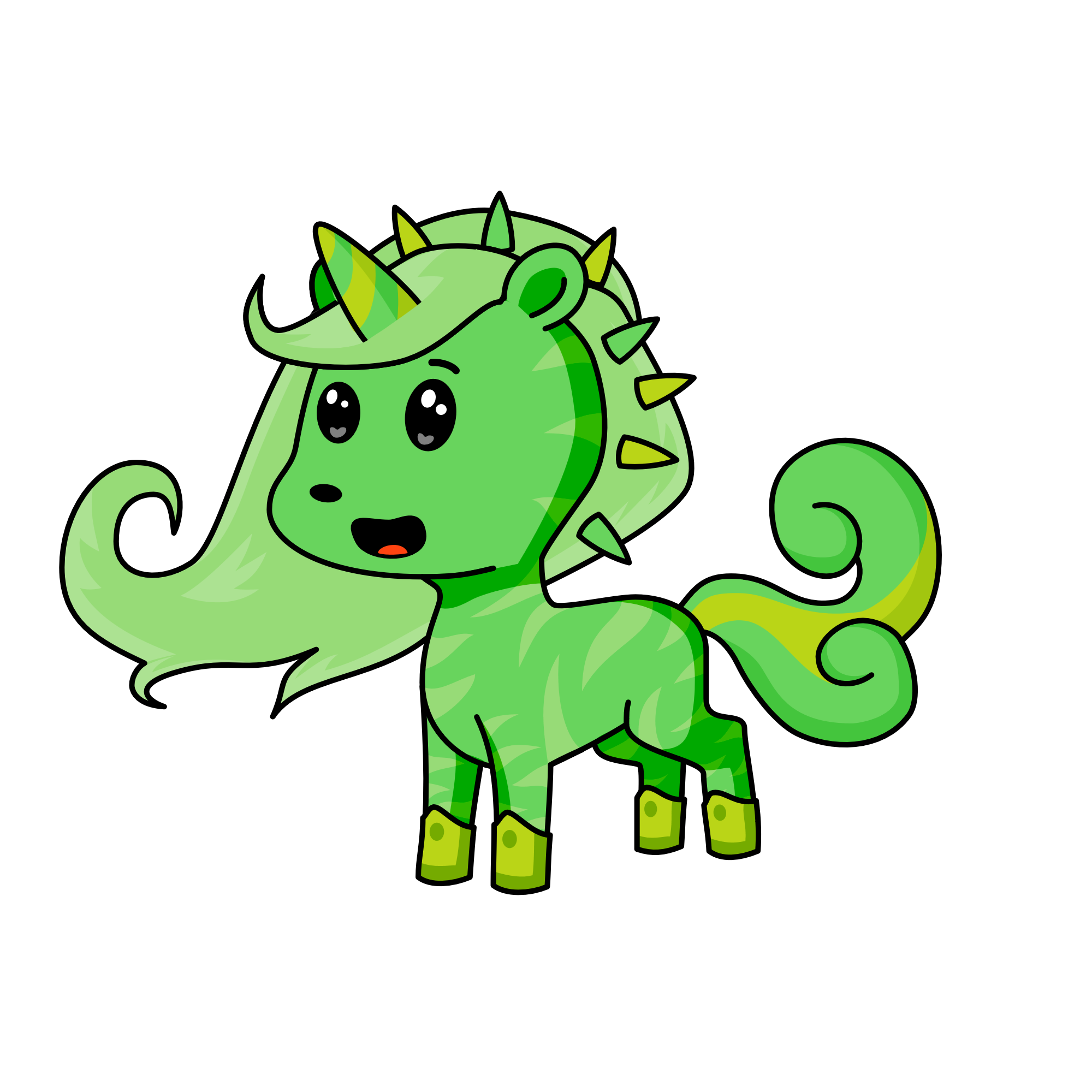green, the unicorn