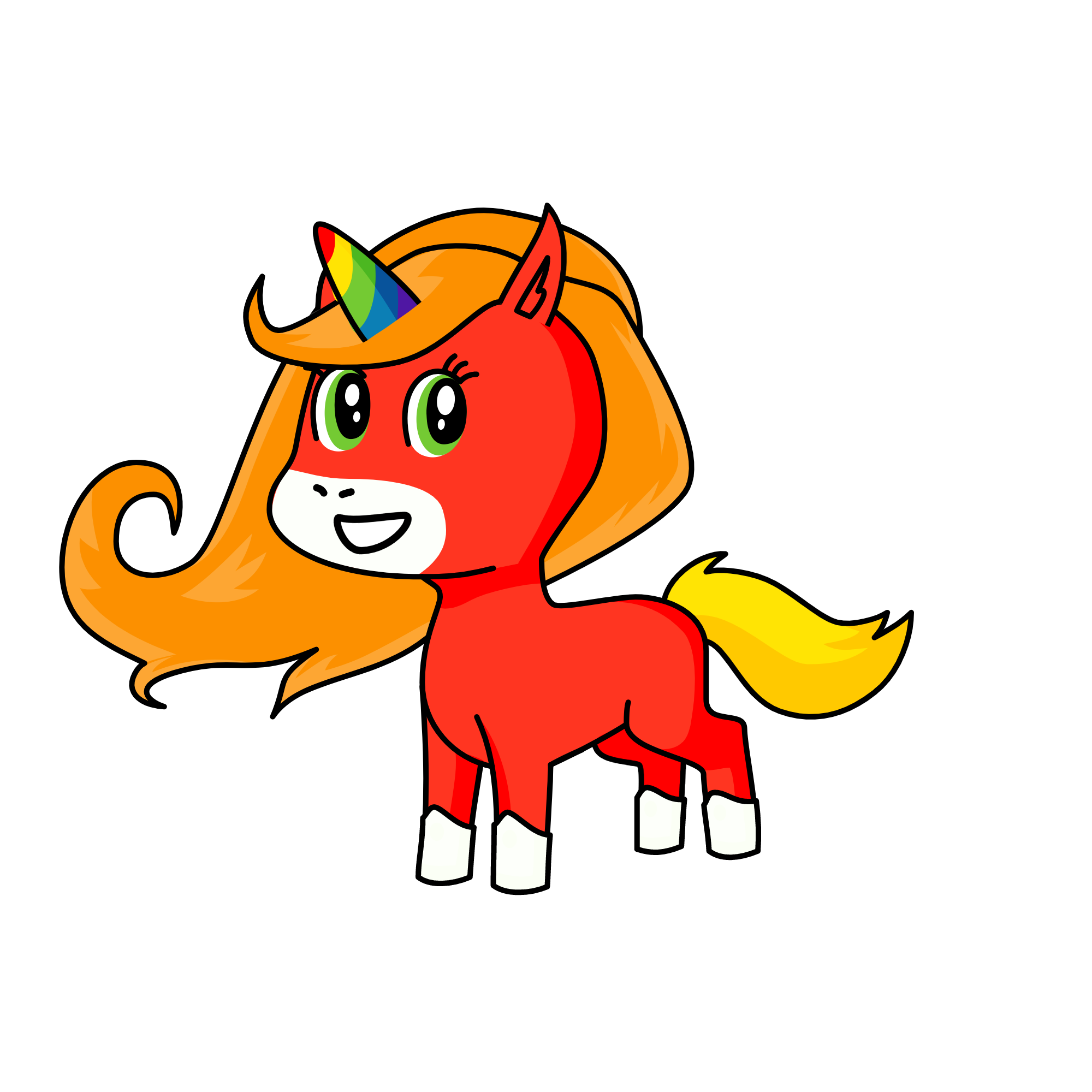 I TRIED TO MAKE A RAINBOW UNI BUT THIS IS JUST UGLYYYY, the unicorn