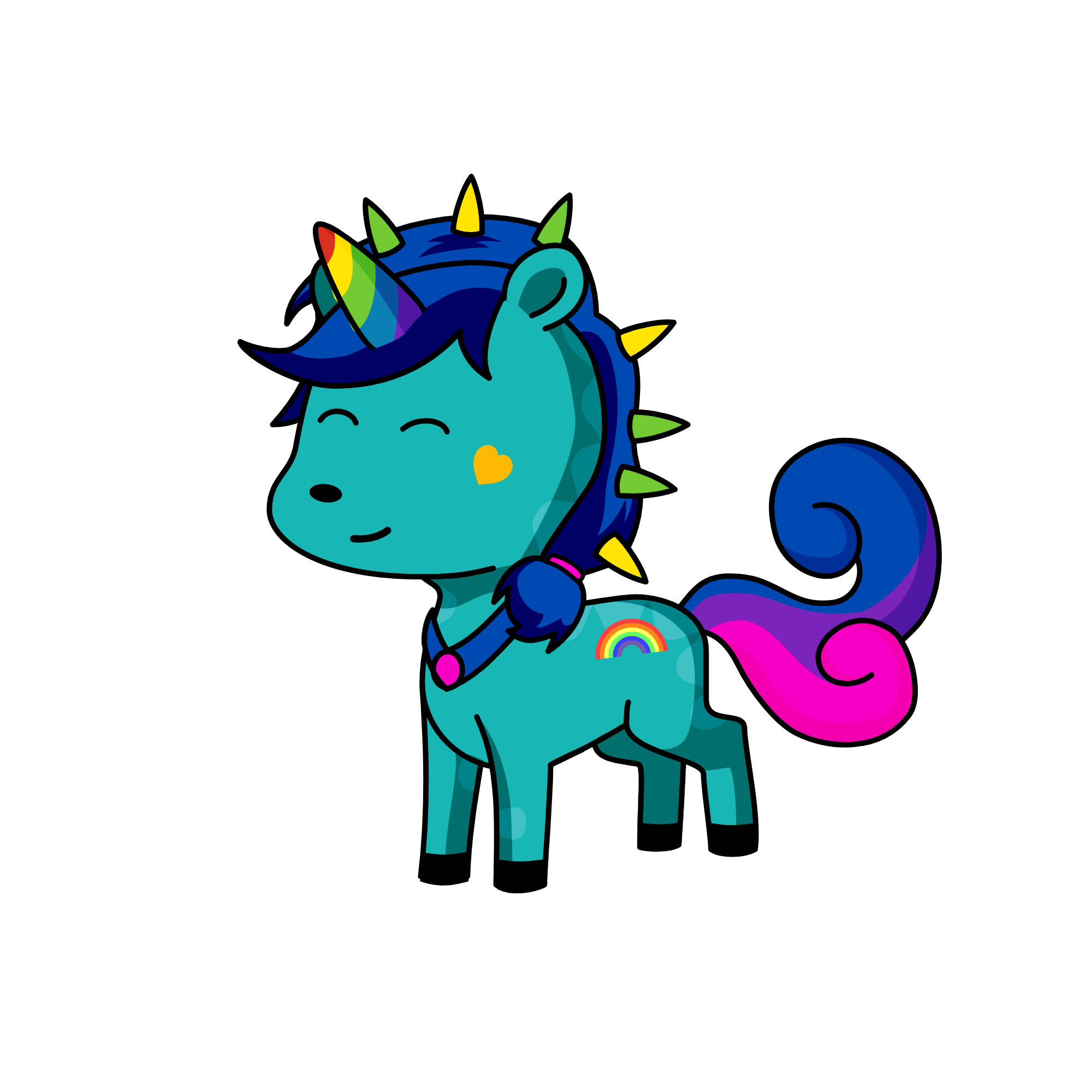 Multicolored Unicorn, the unicorn