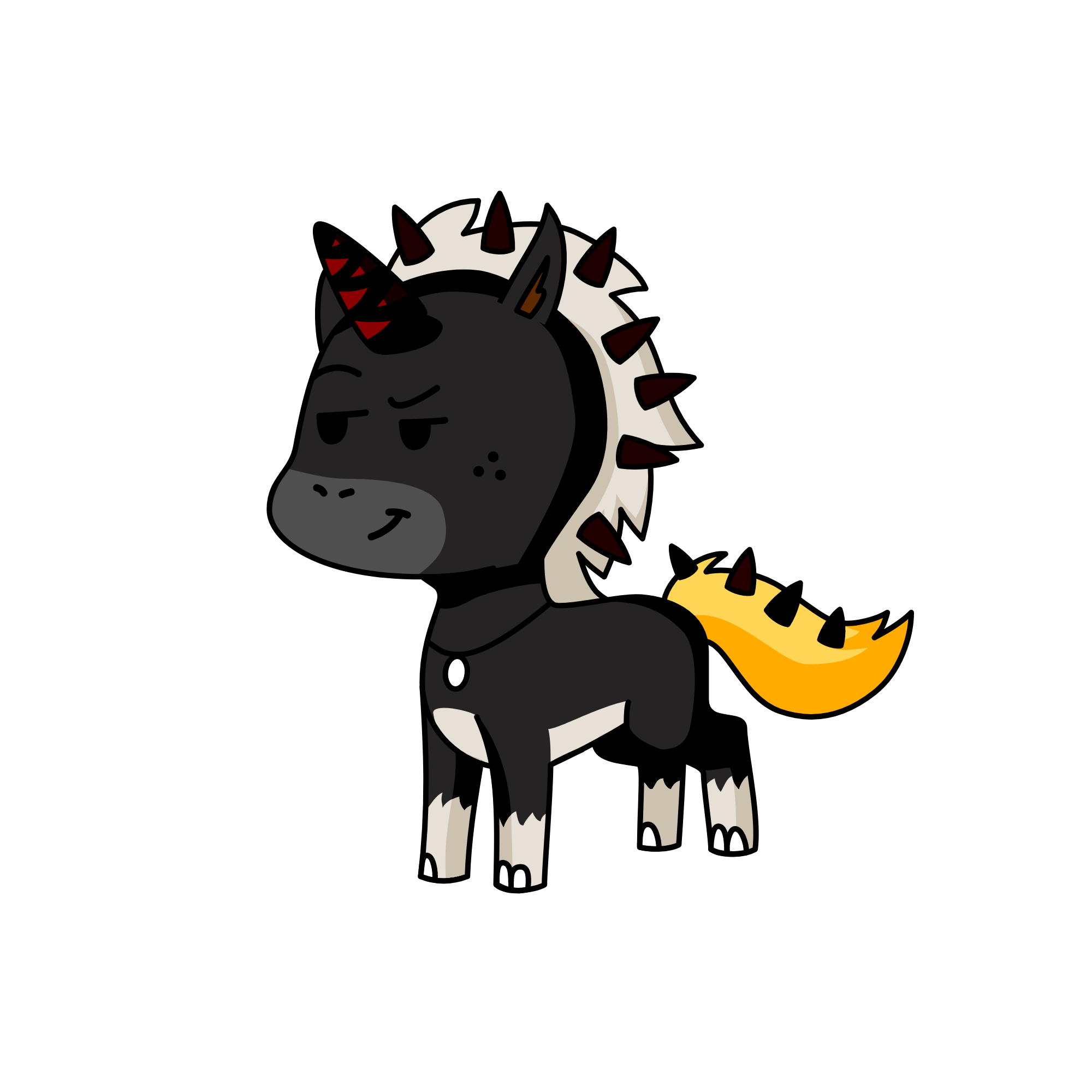 Blacky, the unicorn