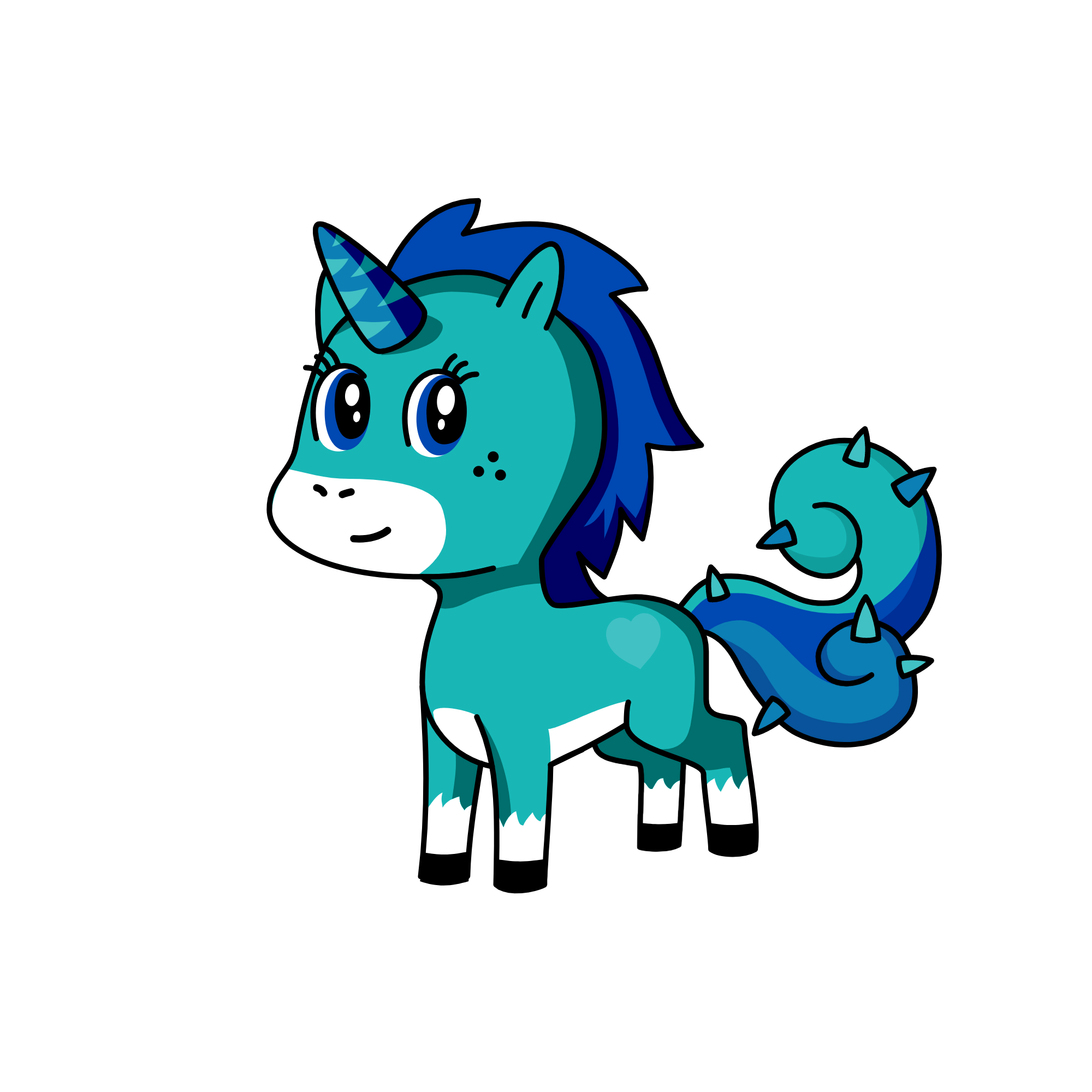 Blueie, the unicorn