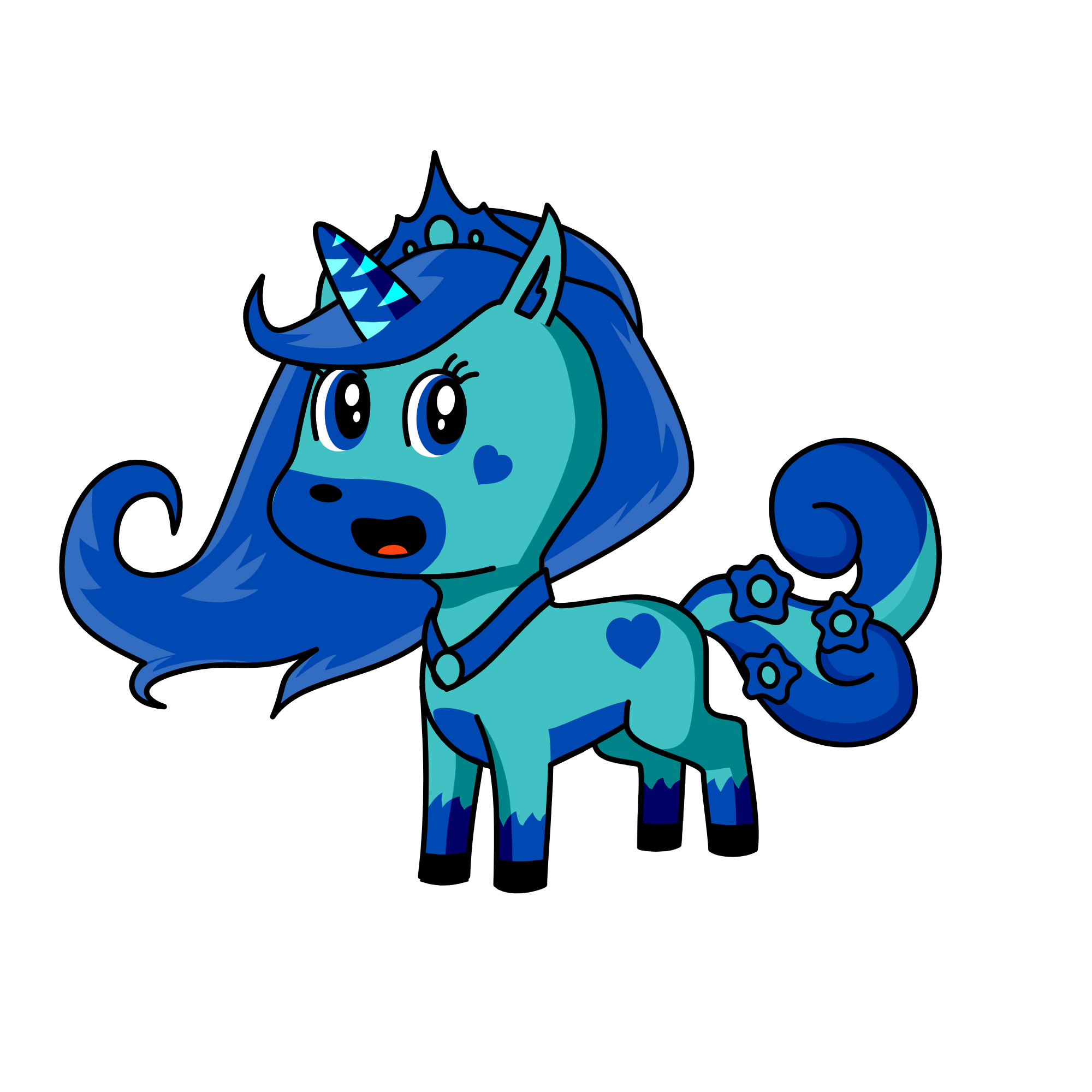 Blue, the unicorn