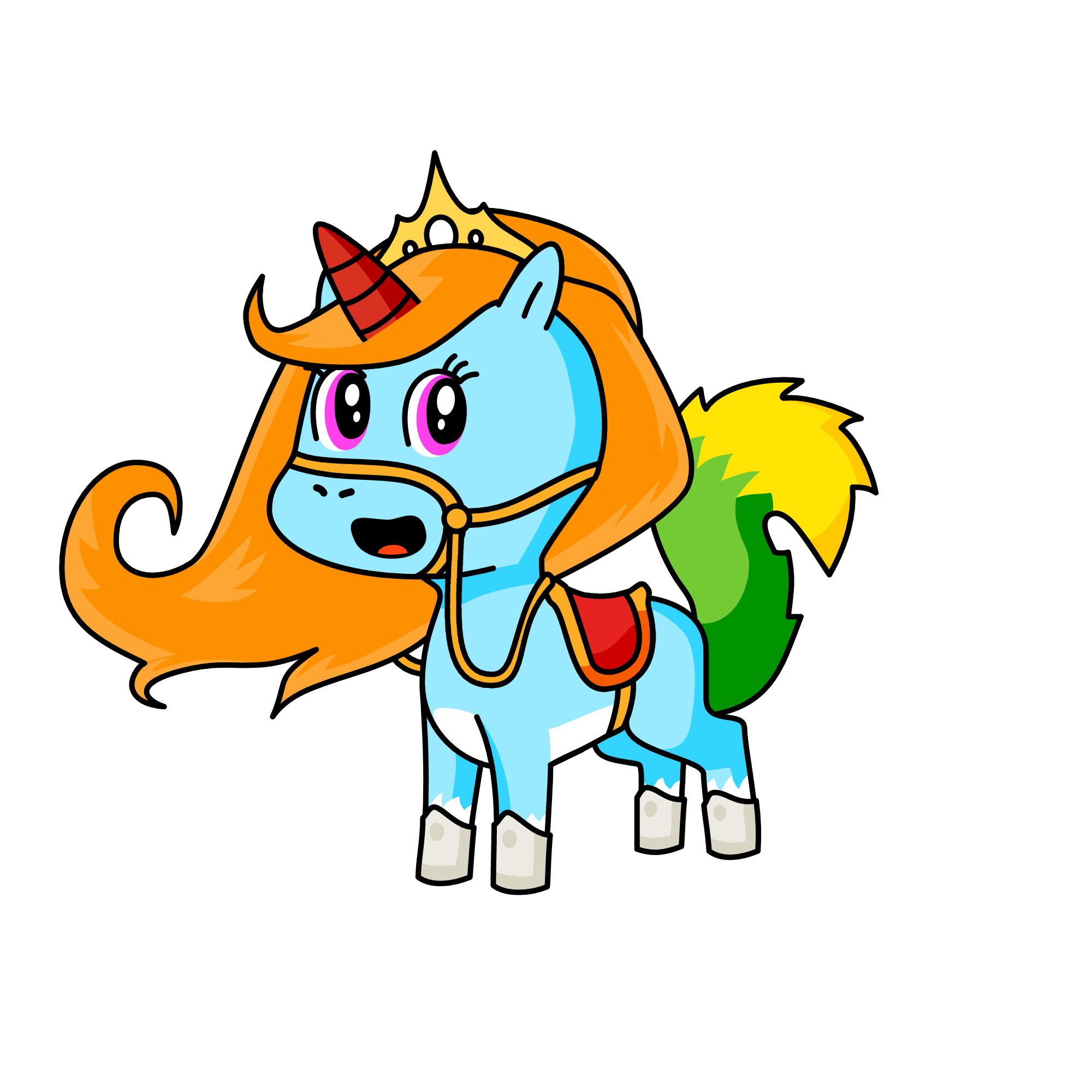 Rainbow Queen, the unicorn