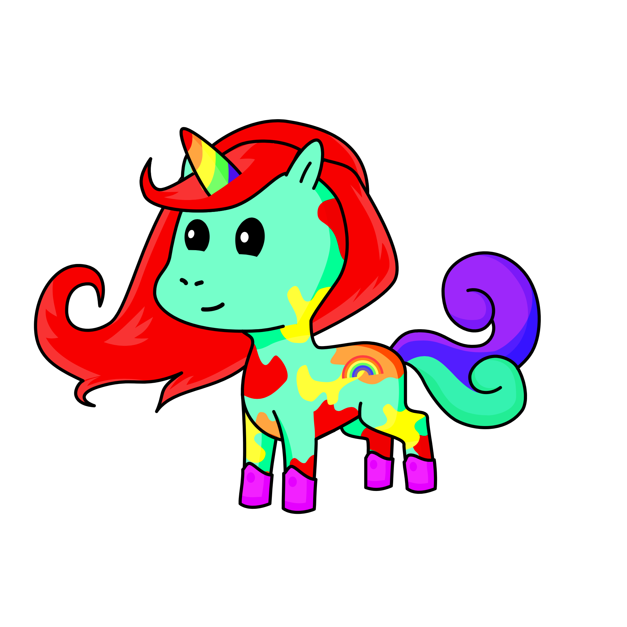 .rainbow., the unicorn
