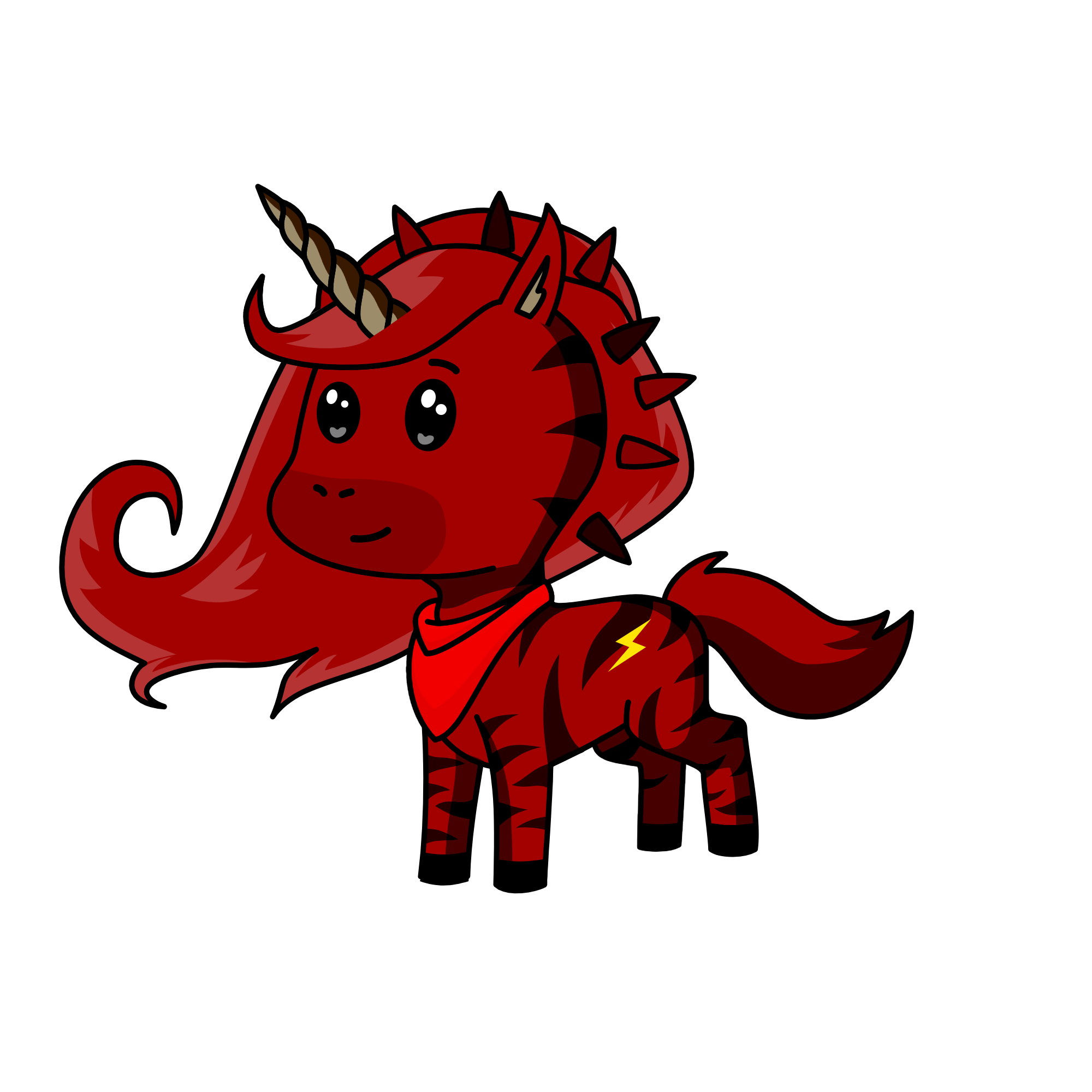 love red., the unicorn