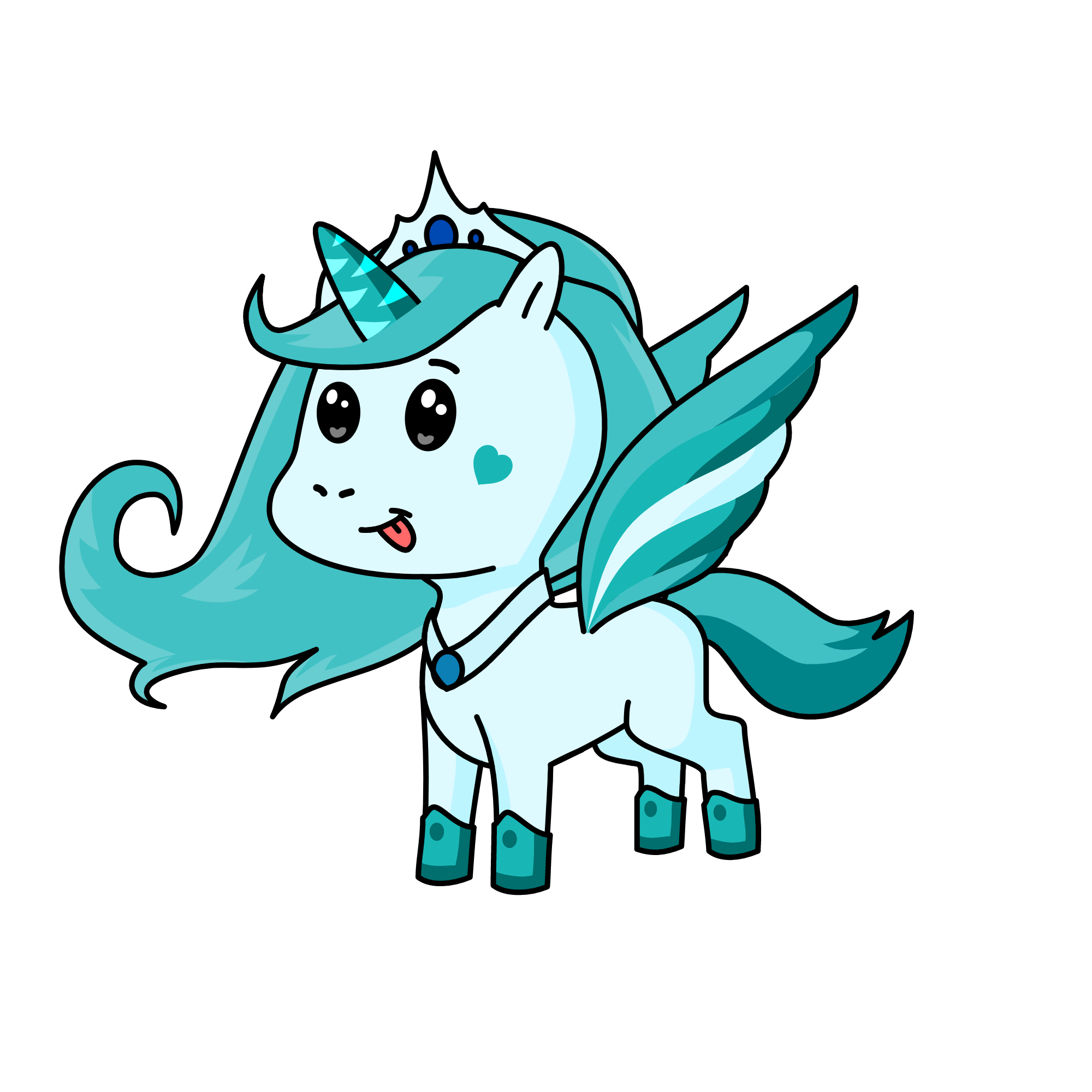 blue, the unicorn