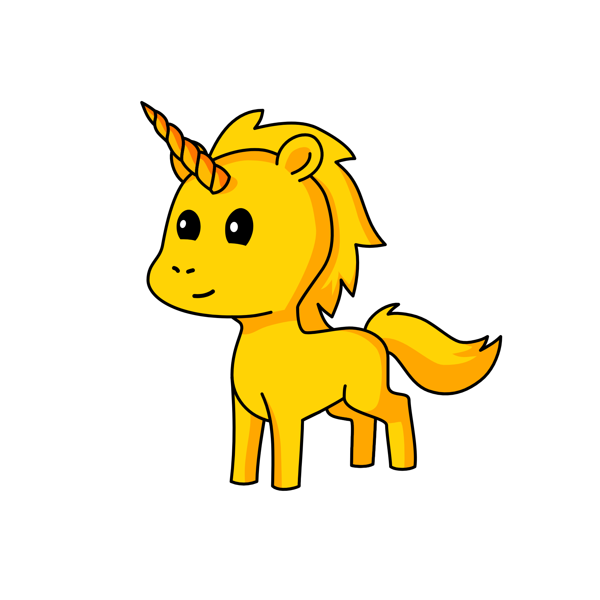 orange, the unicorn