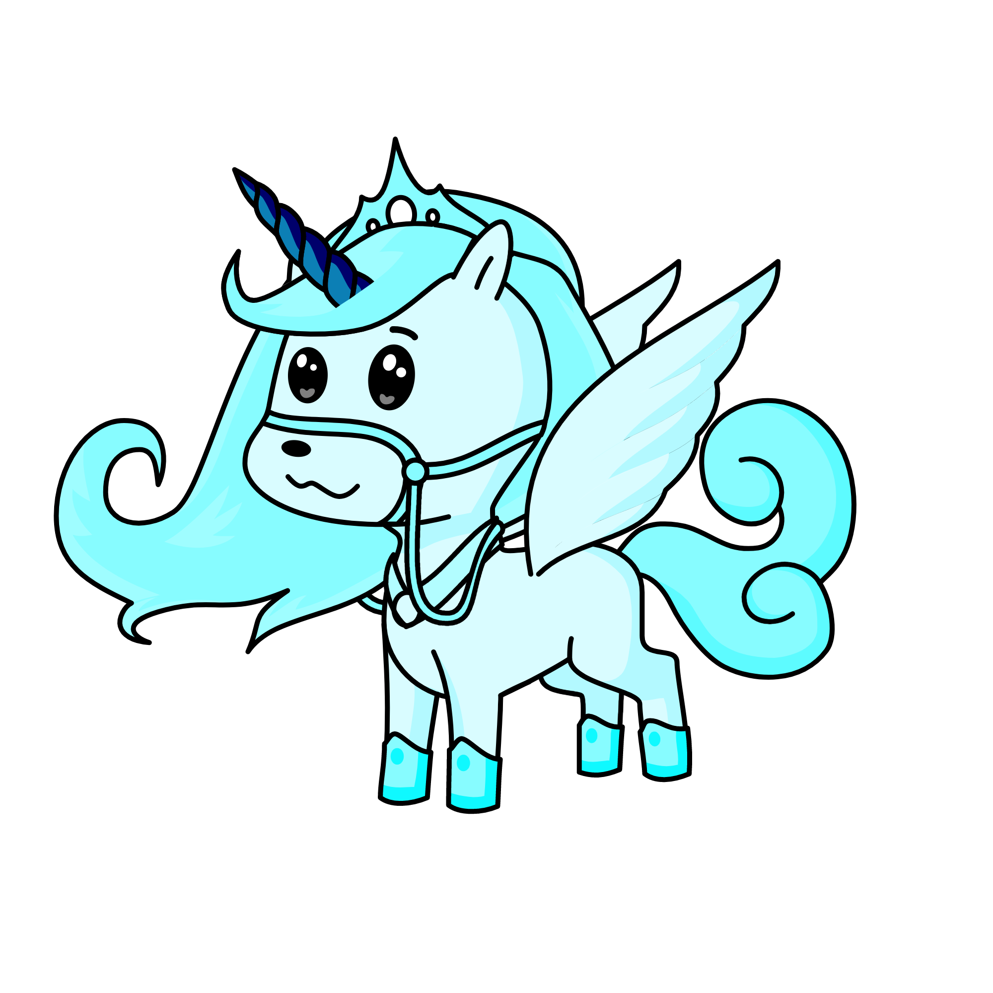 Me (I actually have blue hair!!), the unicorn