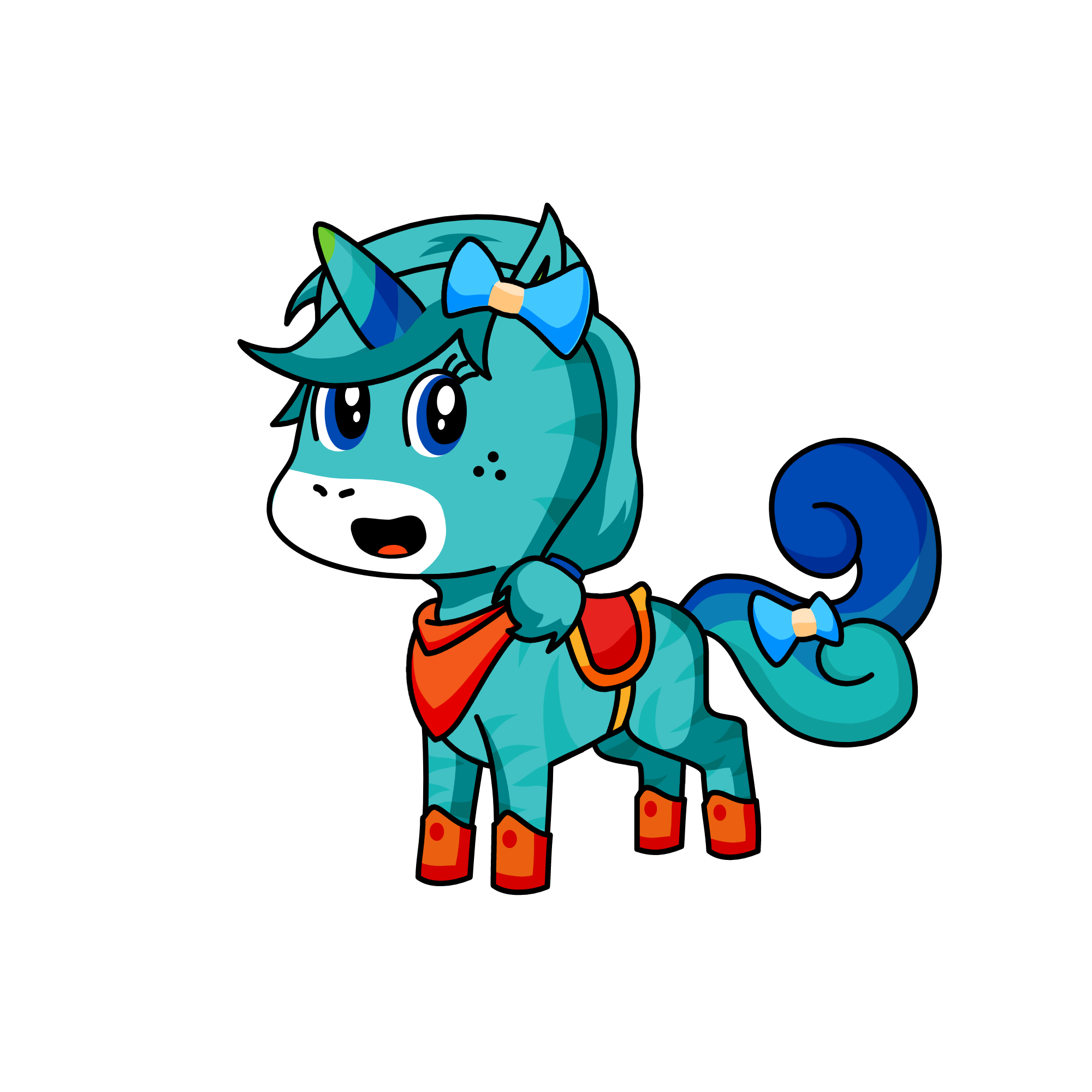 blue, the unicorn