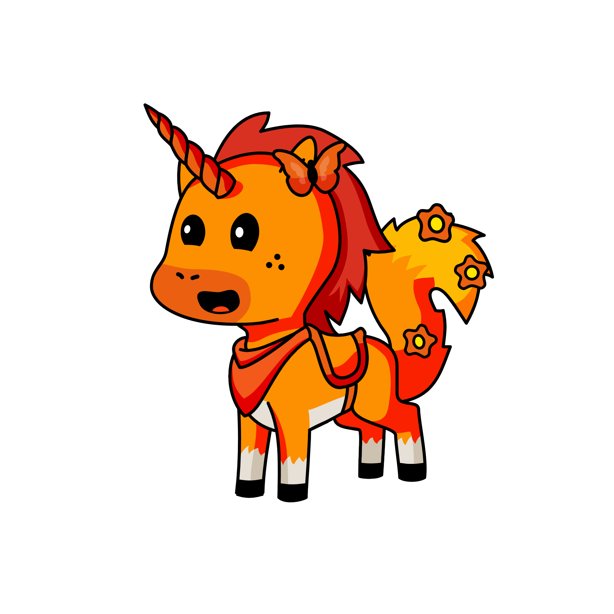 orange, the unicorn