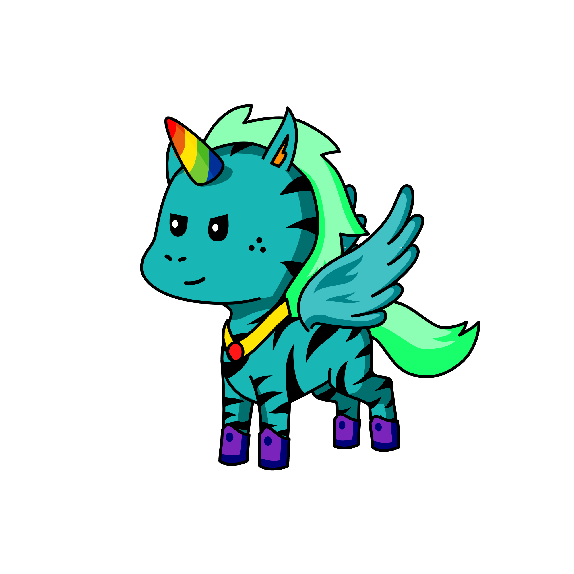 Rainbow dash , the unicorn