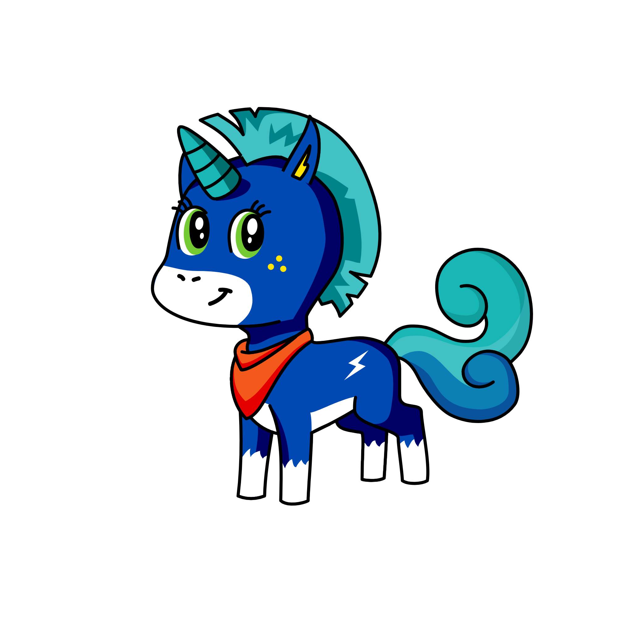 blue, the unicorn