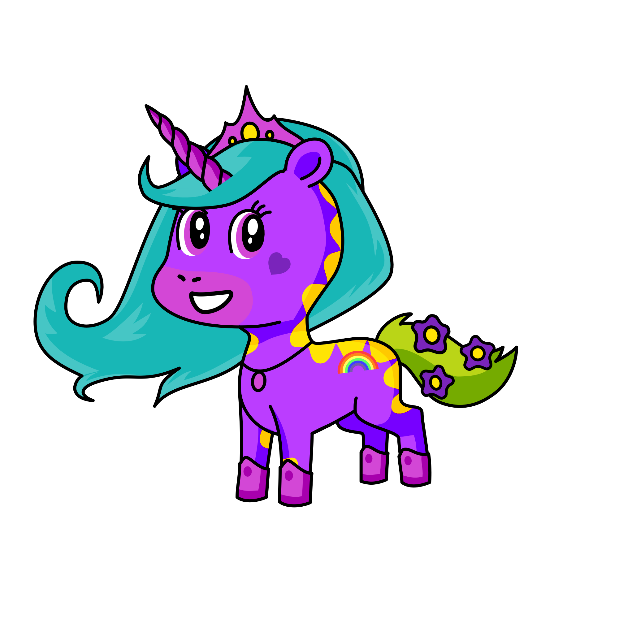 Rainbow unicorn queen, the unicorn