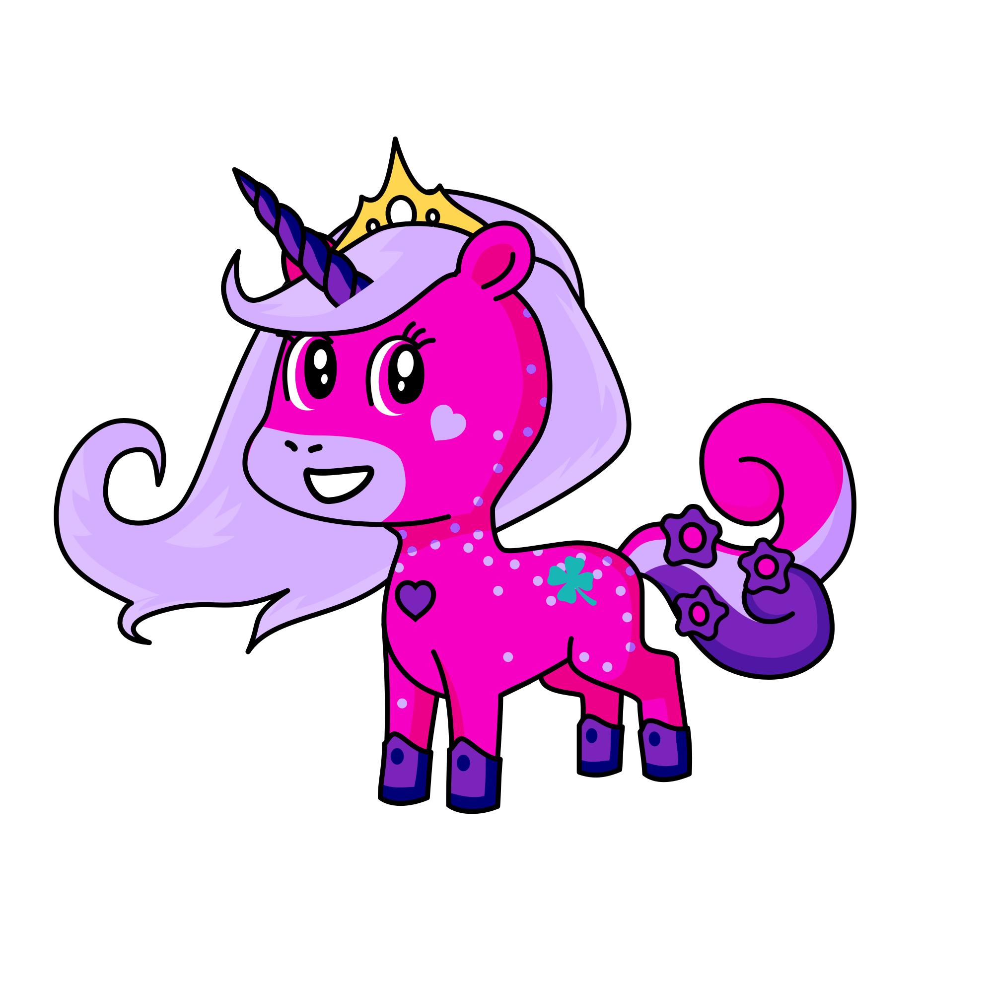 Pink and purple unicorn princess, the unicorn