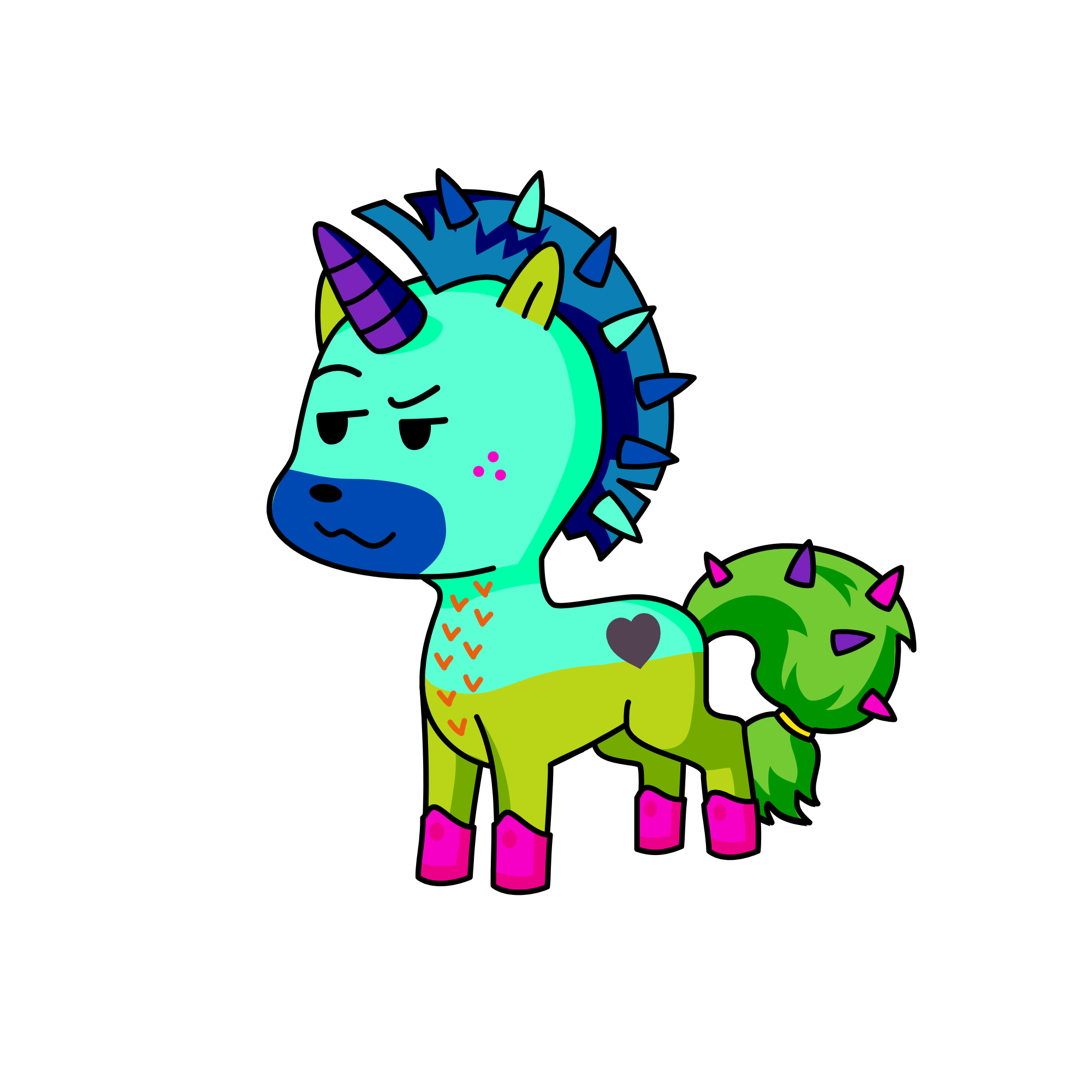Dazzle Ba’Dazzle Nails On The Hair And Purple Unicorn, the unicorn
