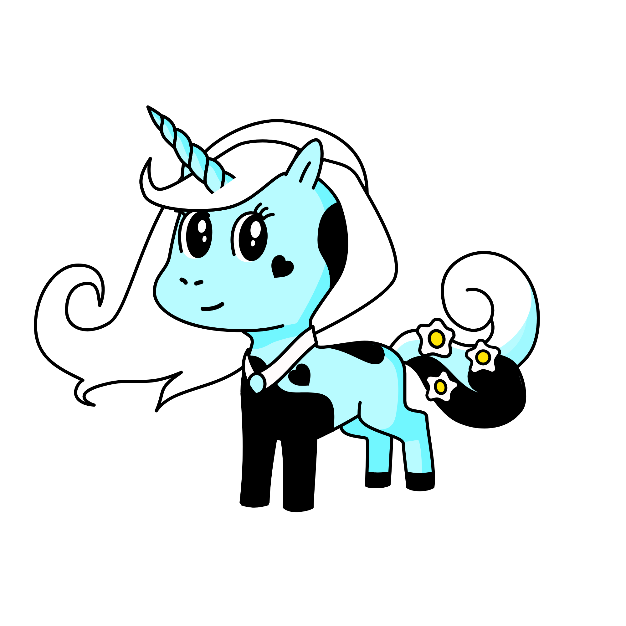 Cloudy ( Kid, Friends with WonderLily, Daughter Of Queen StarWolf), the unicorn