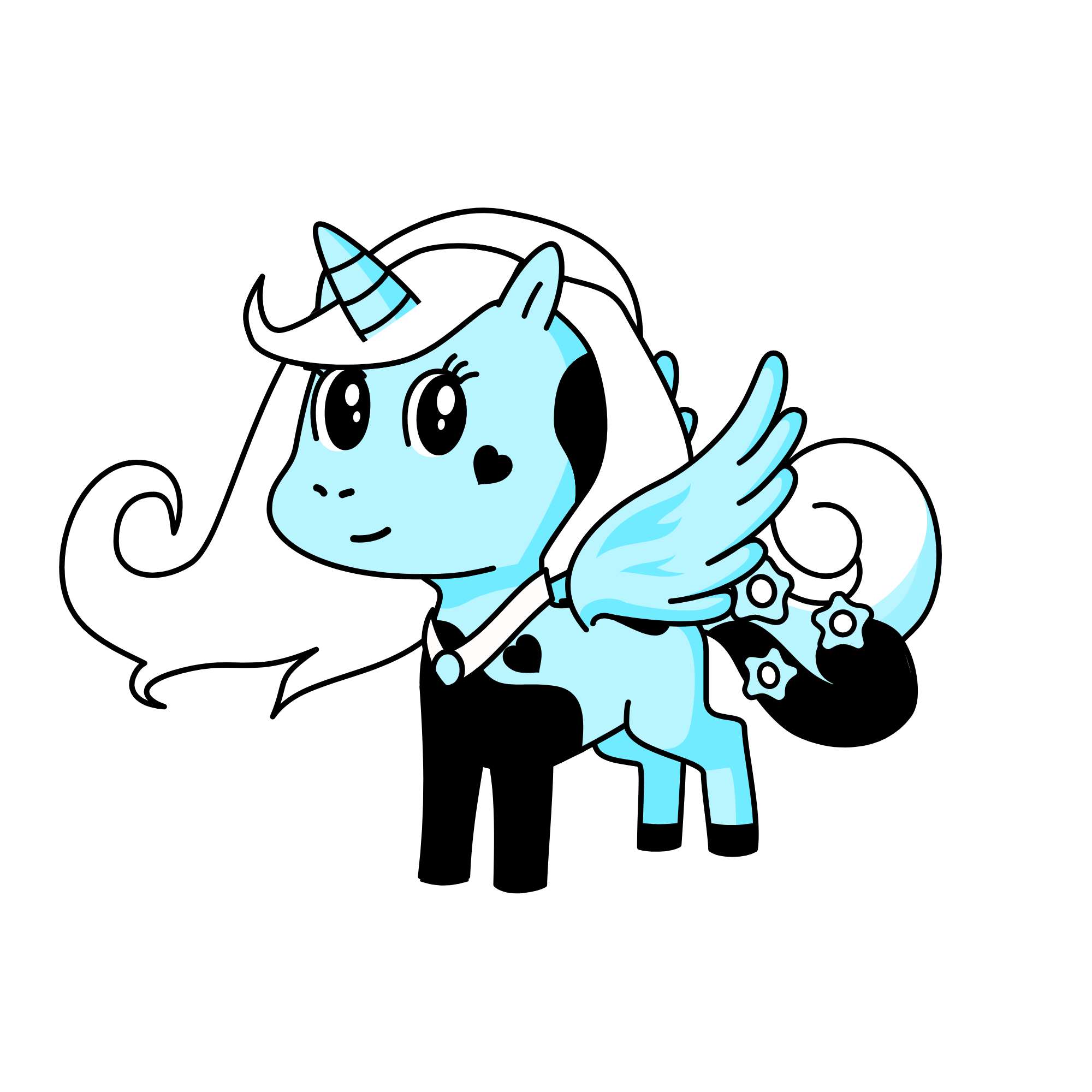 Cloudy ( Kid, Friends With WindBloom and WonderLily, Daughter of BlossomShine), the unicorn