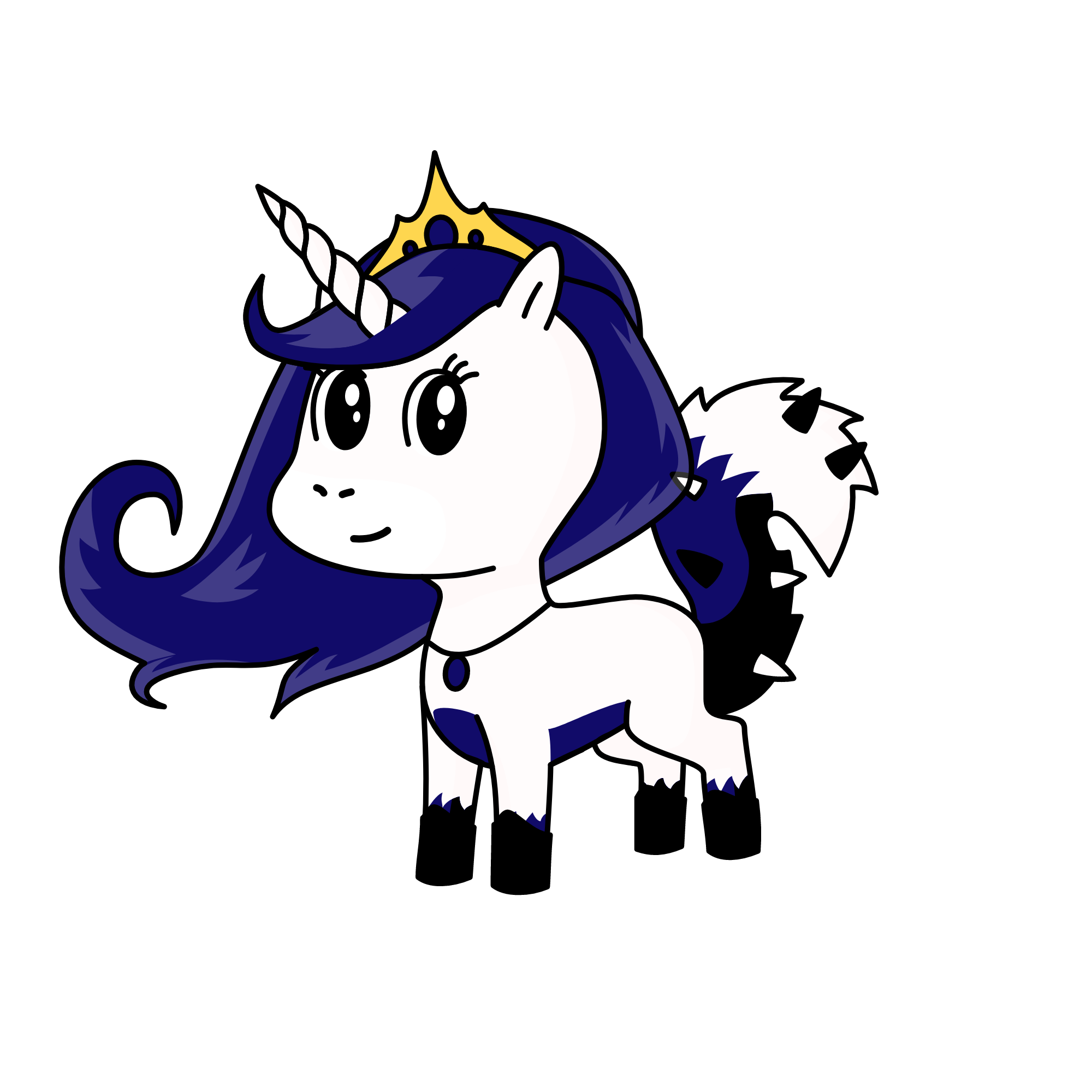 Queen Midnight ( Queen of Shadow Falls, Mother of Luna and Star) , the unicorn