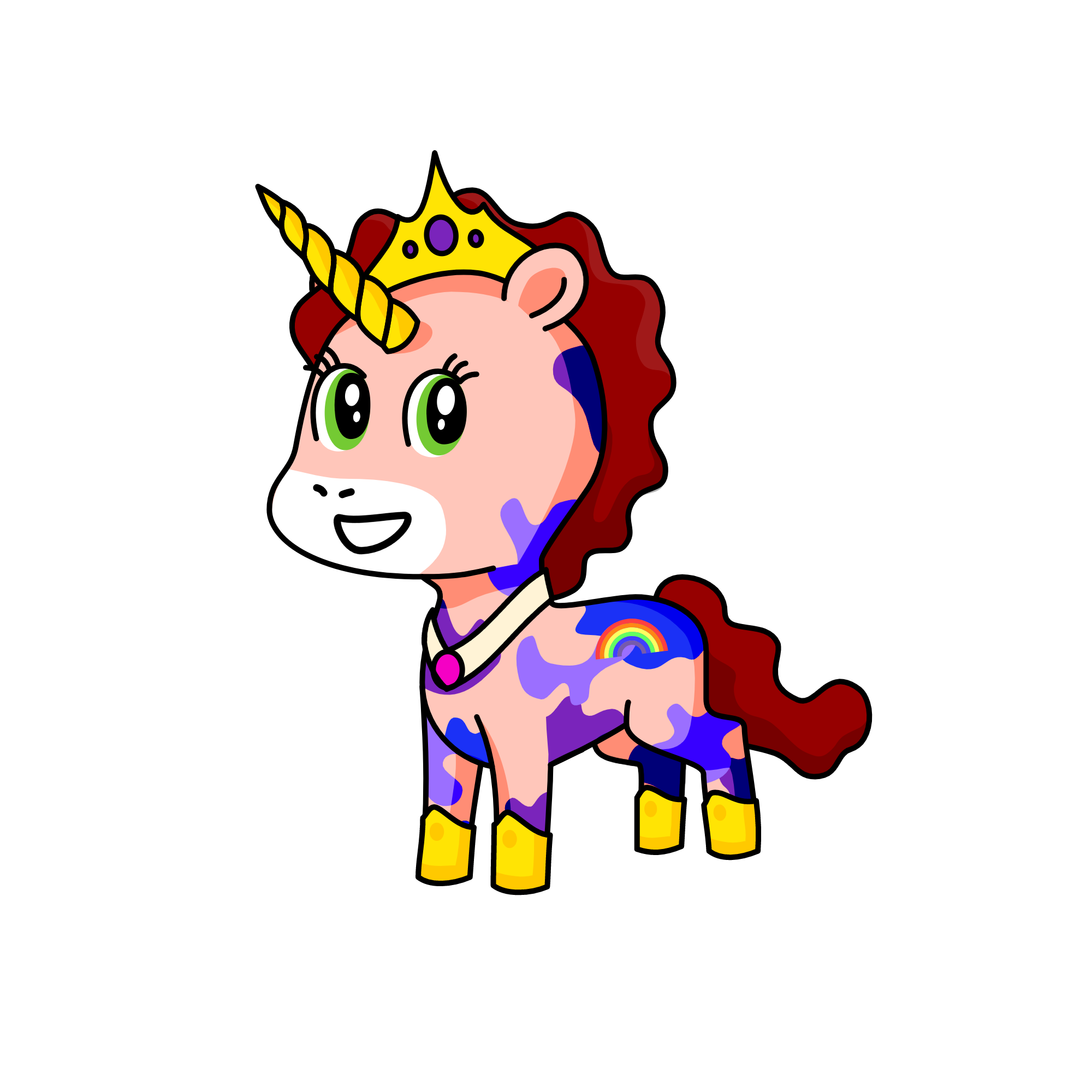 Rainbow soldier, the unicorn