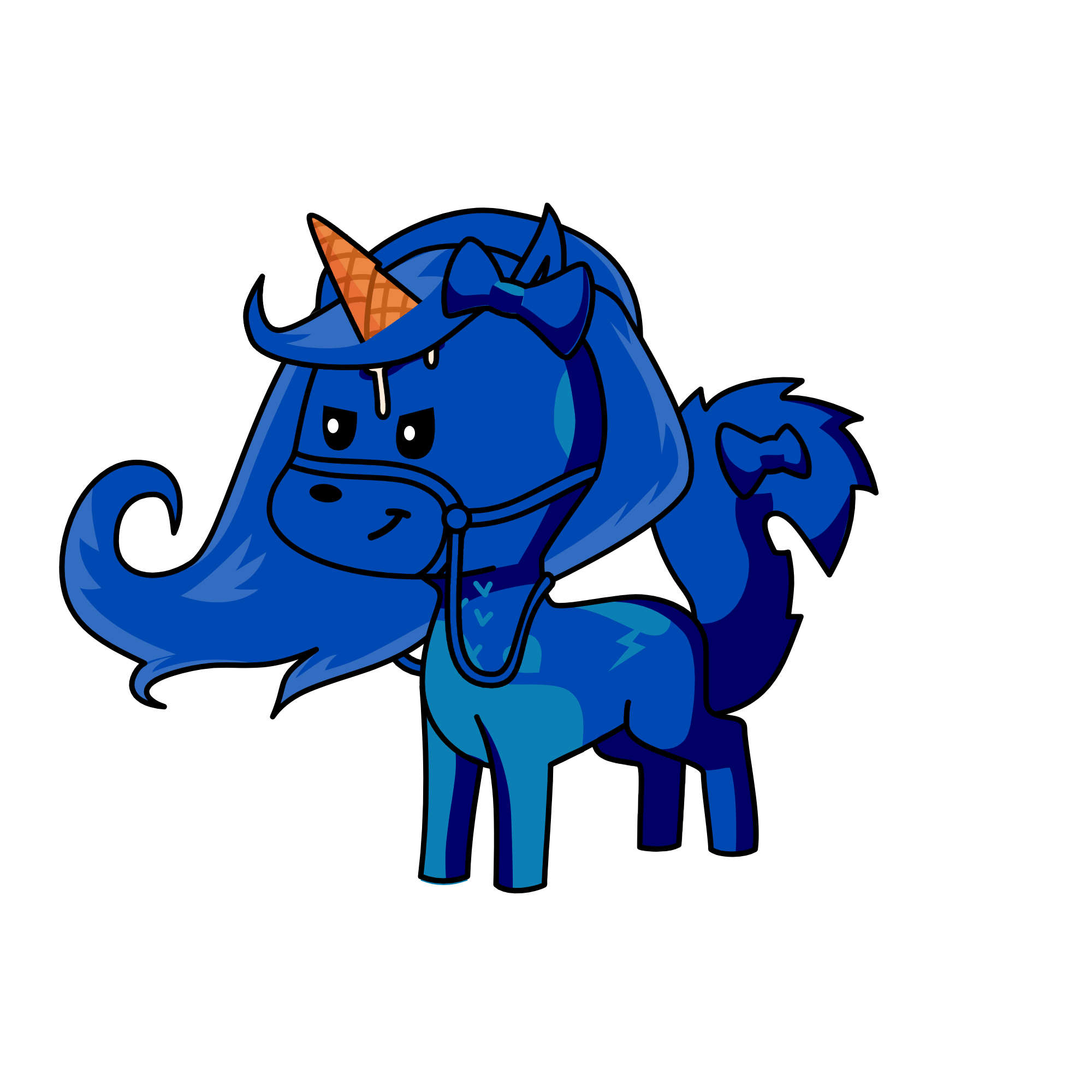 Blue, the unicorn