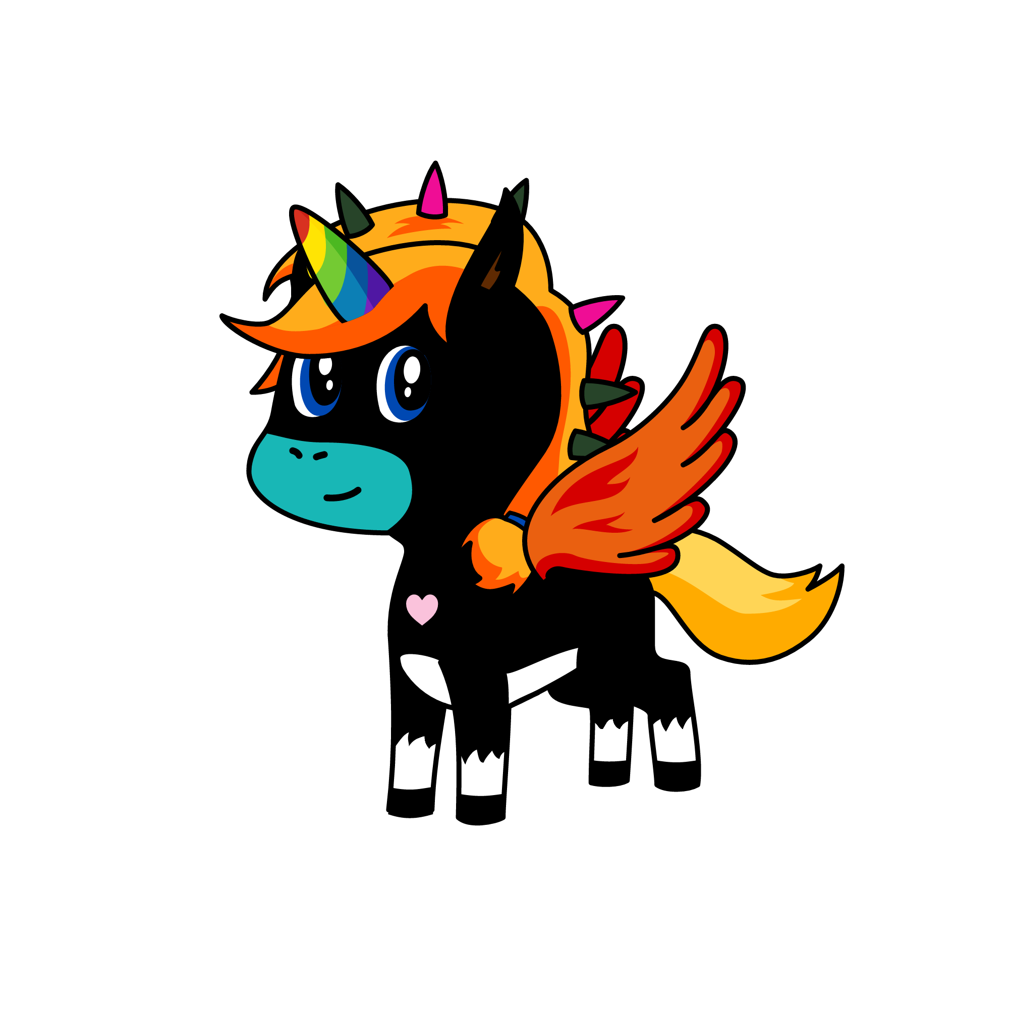 black, the unicorn