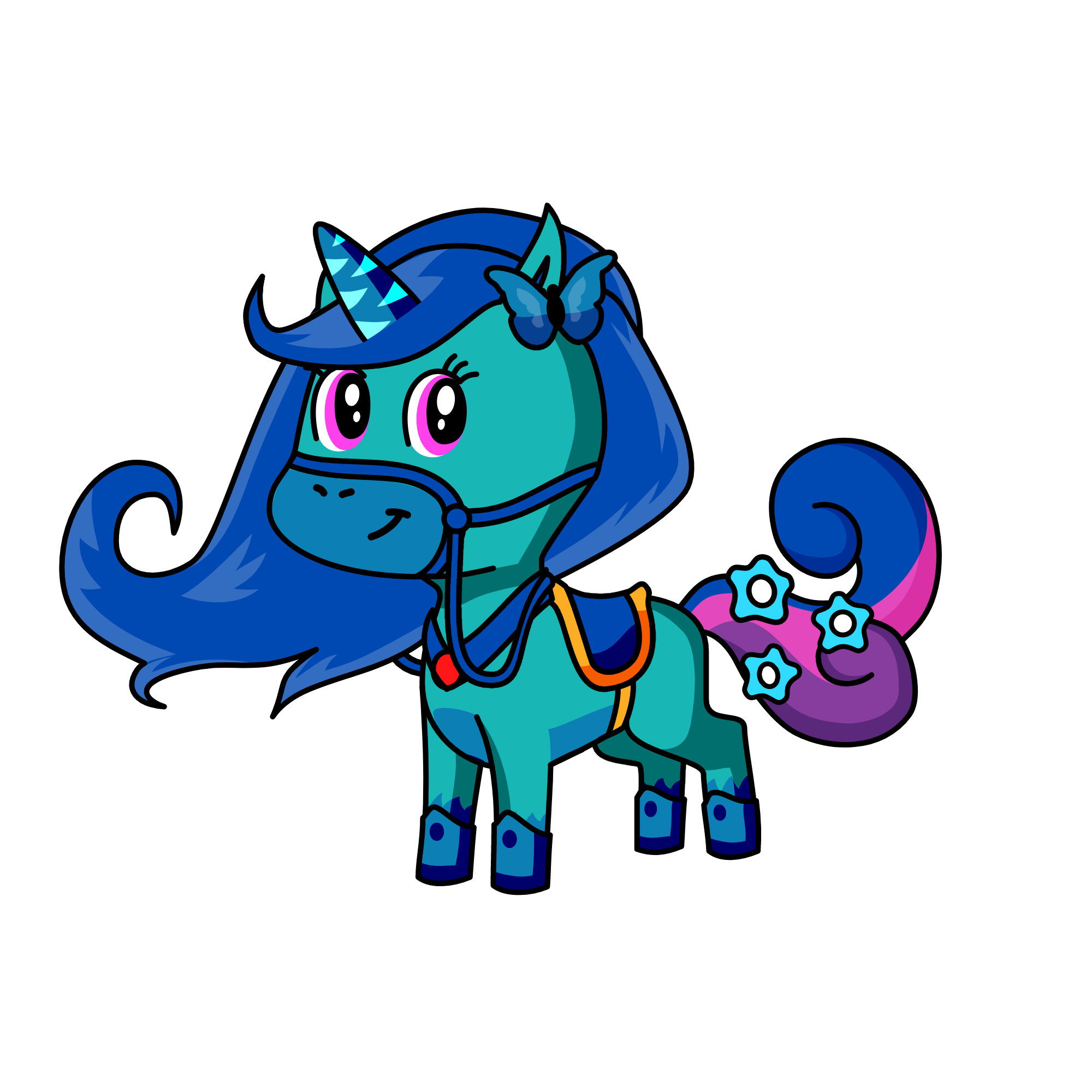 Blue Beauty Queen, the unicorn