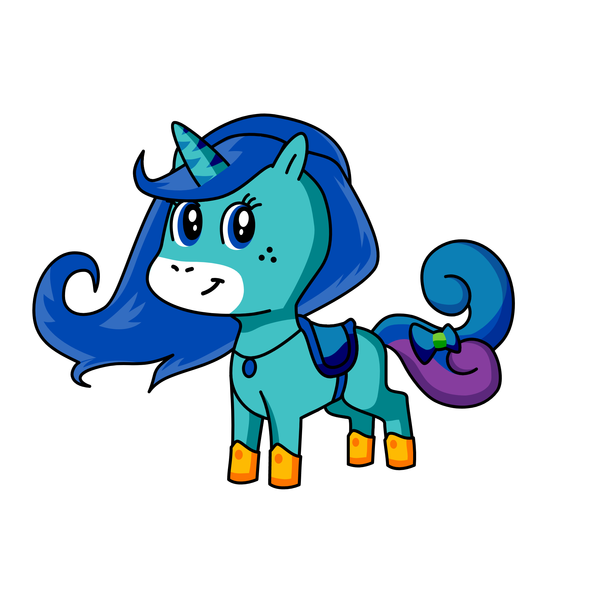 Blue Pie, the unicorn