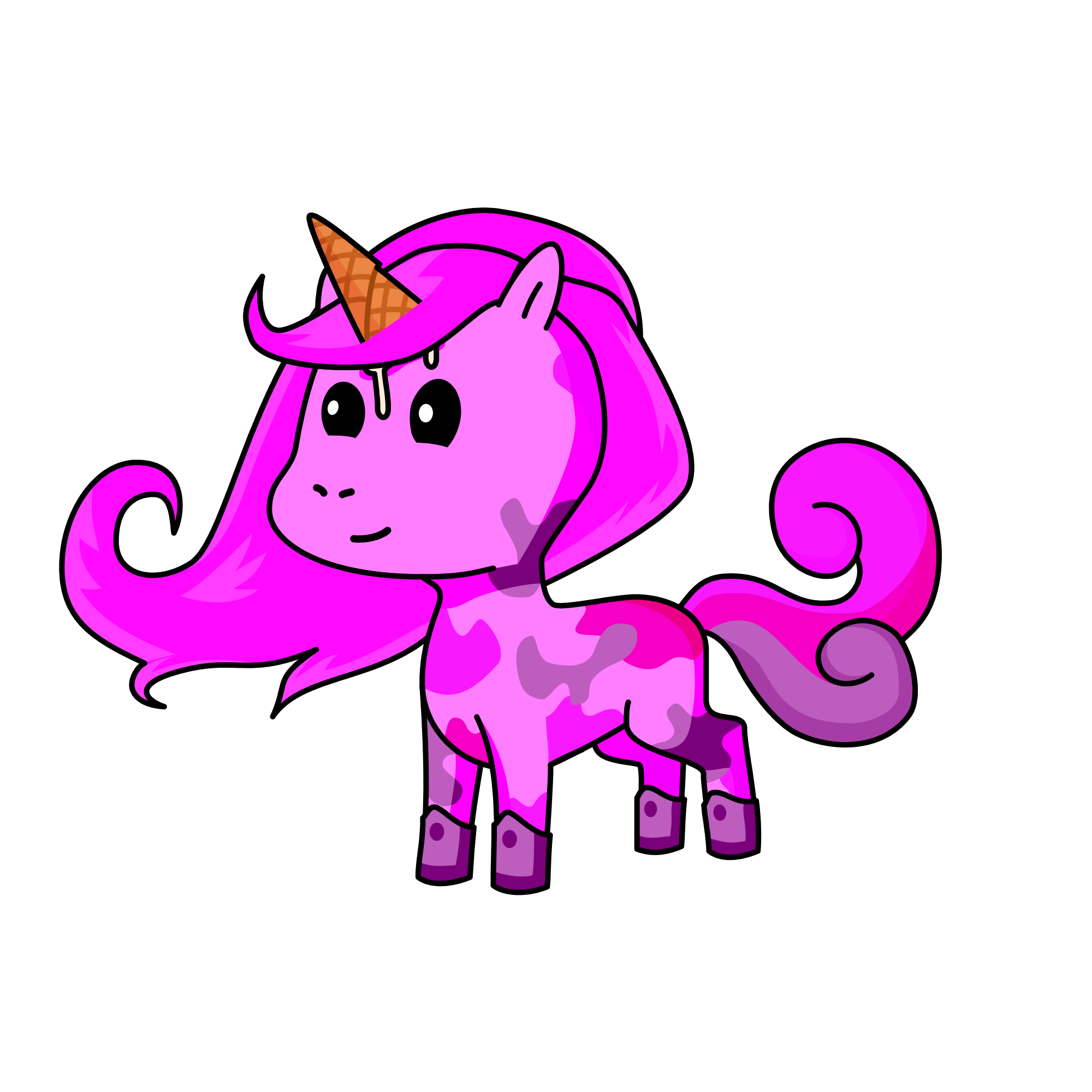 .Pink Ice cream., the unicorn