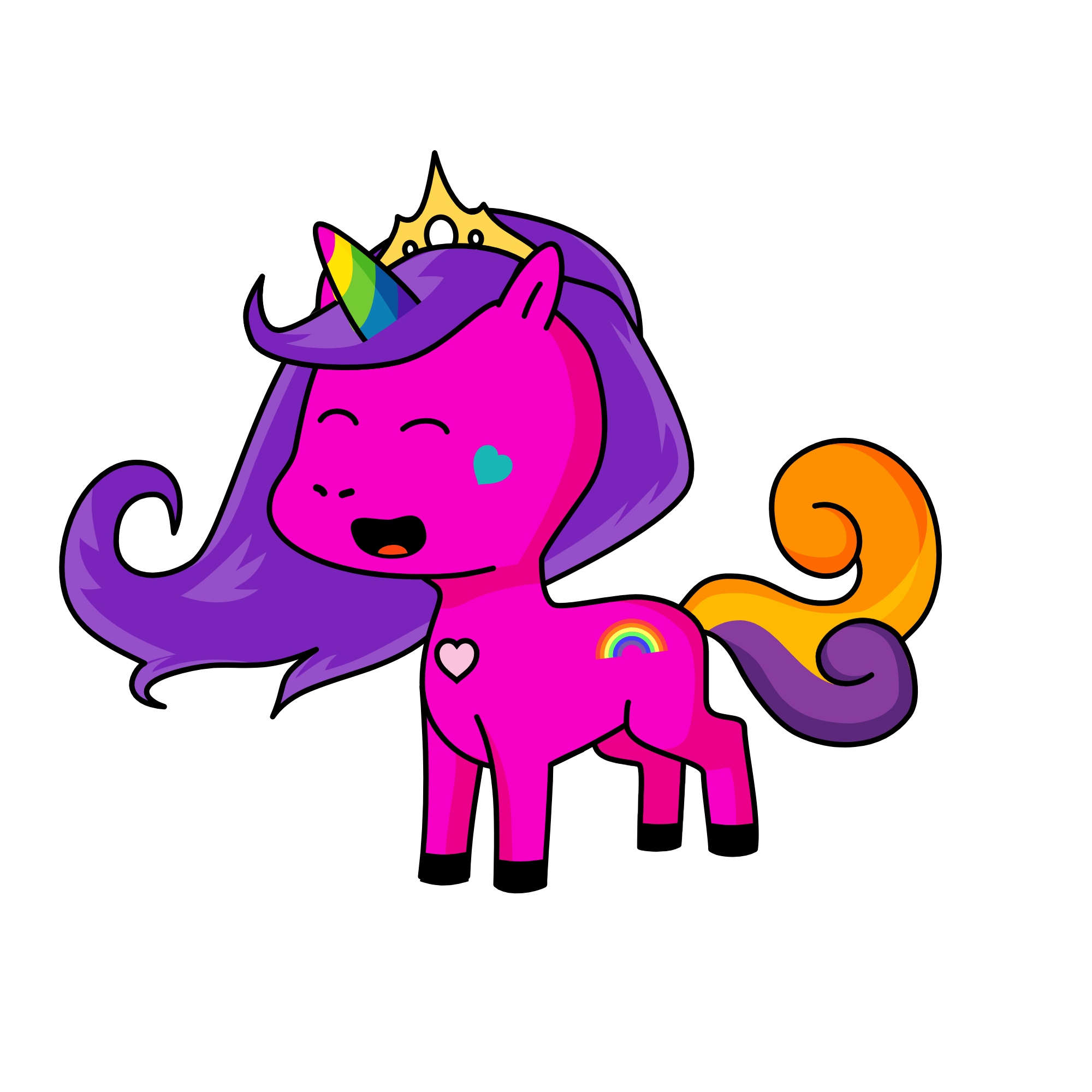 Rainbow Queen, the unicorn