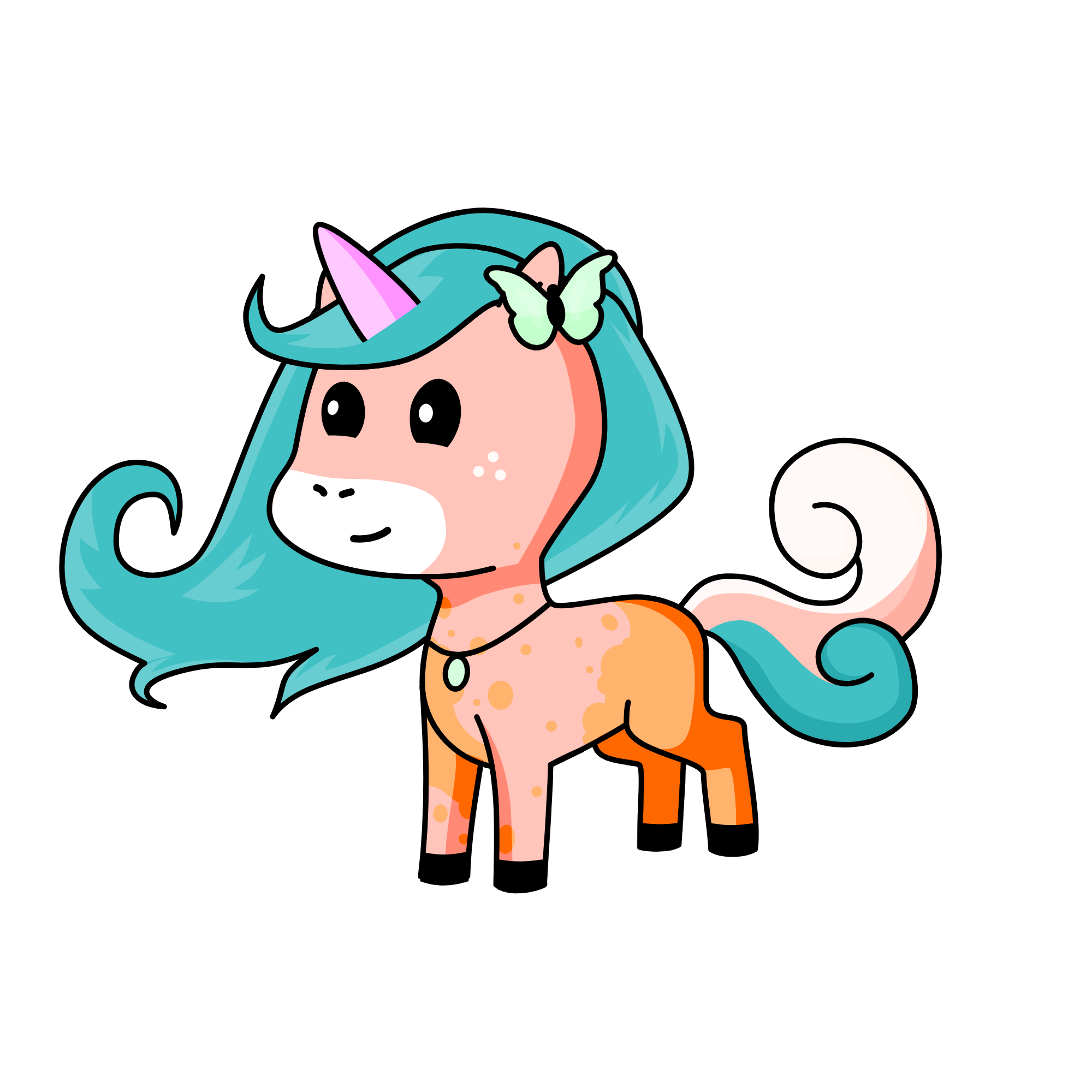 Peach, the unicorn